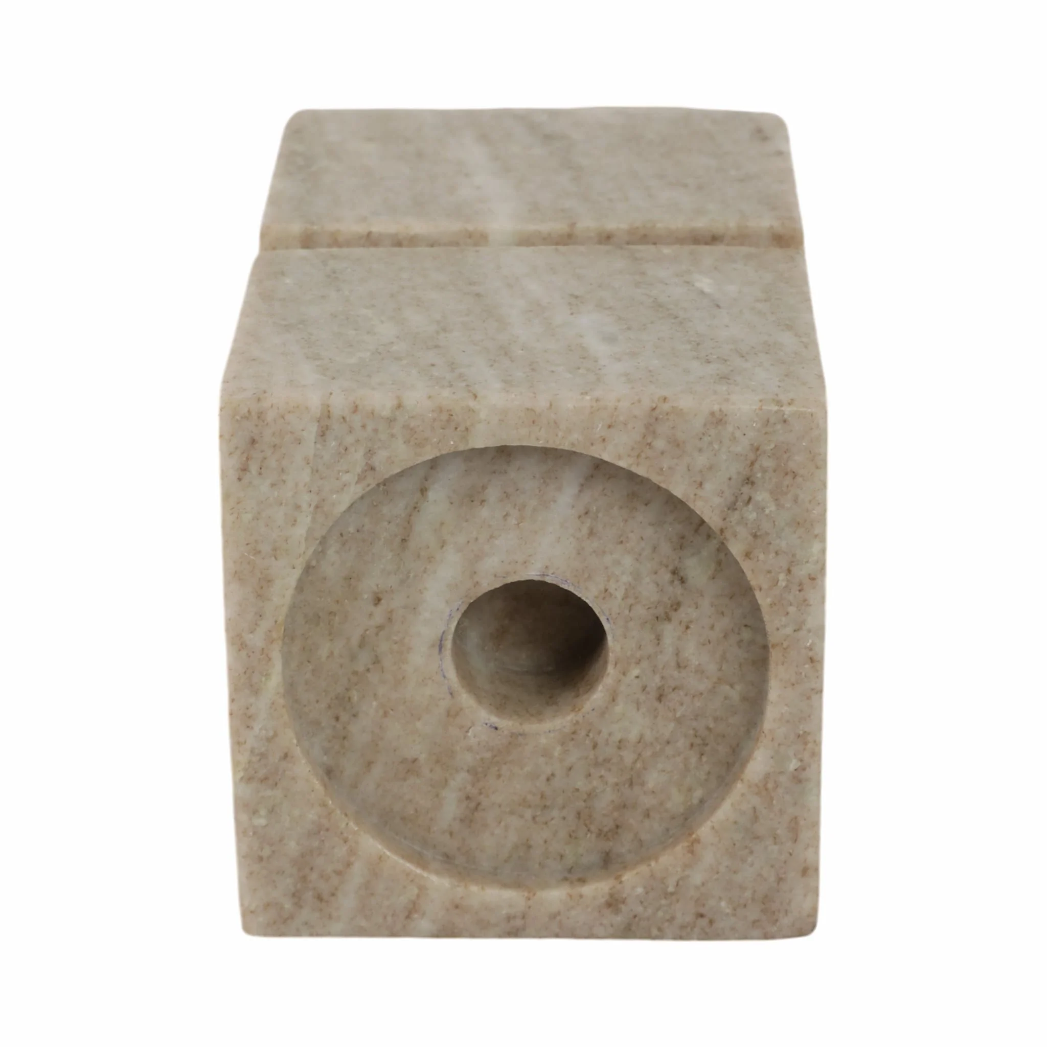 6" Onyx Marble Stacked Cubes Pillar Candleholder, - Image 7