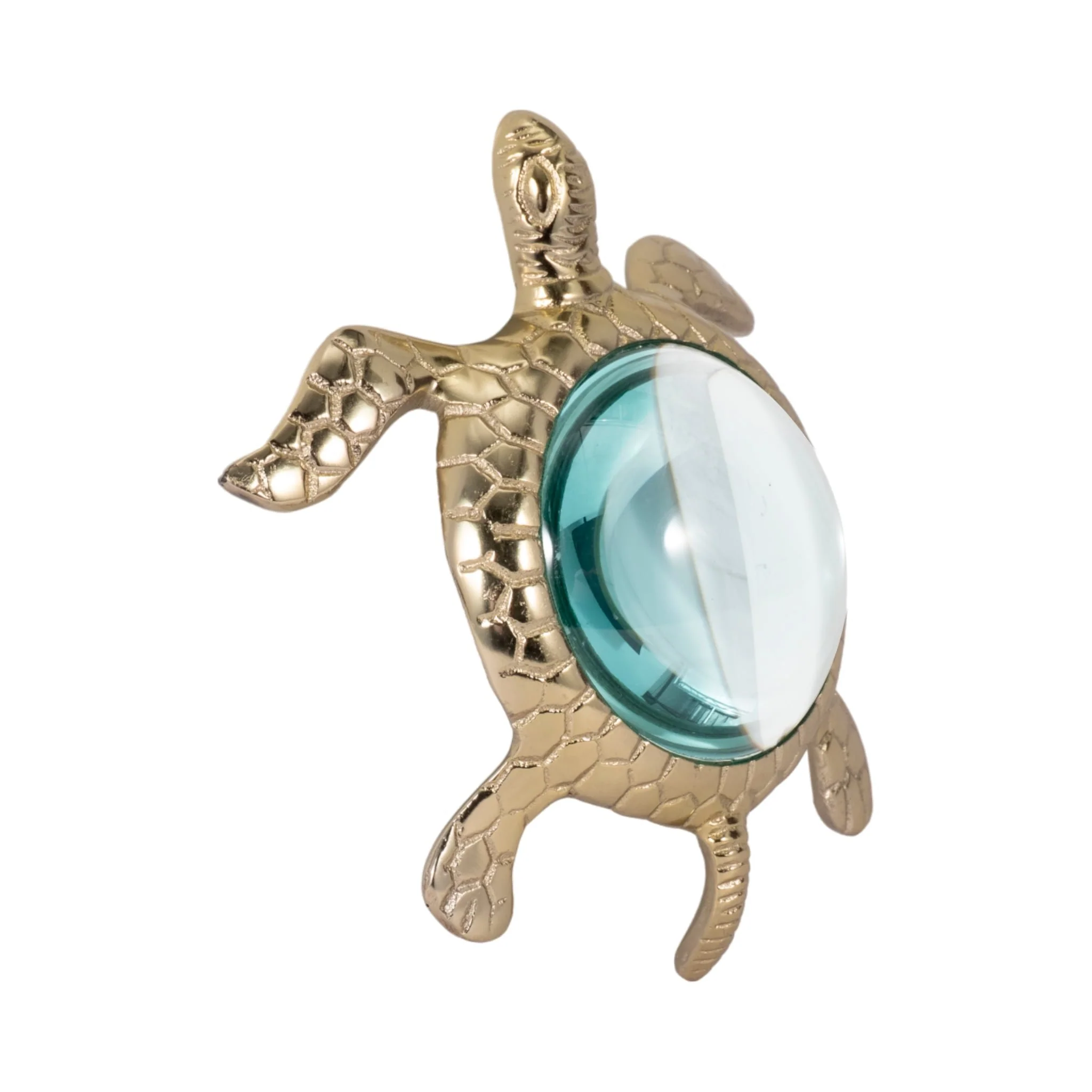 6" Sea Turtle Magnifying Glass, Gold - Image 3