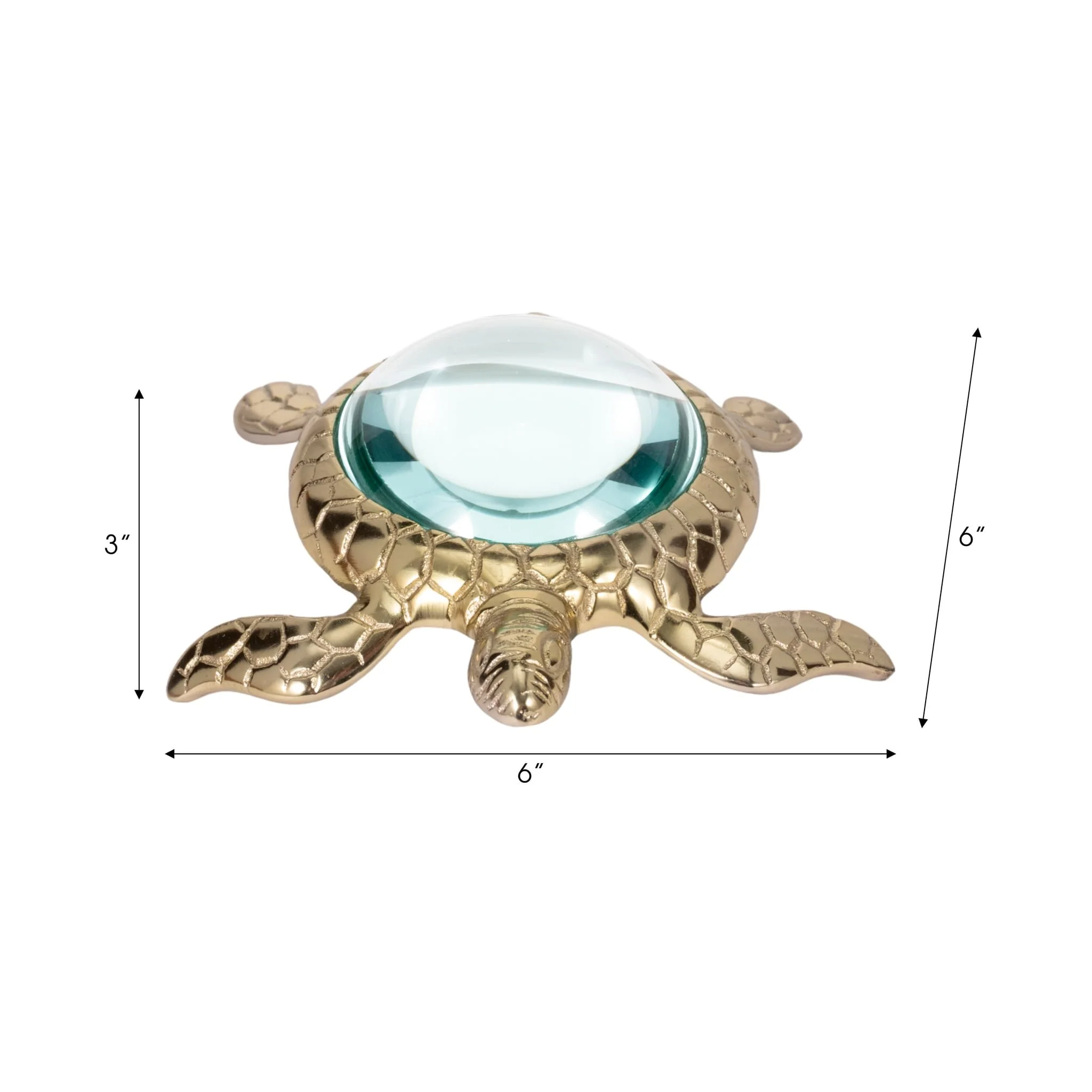 6" Sea Turtle Magnifying Glass, Gold - Image 7