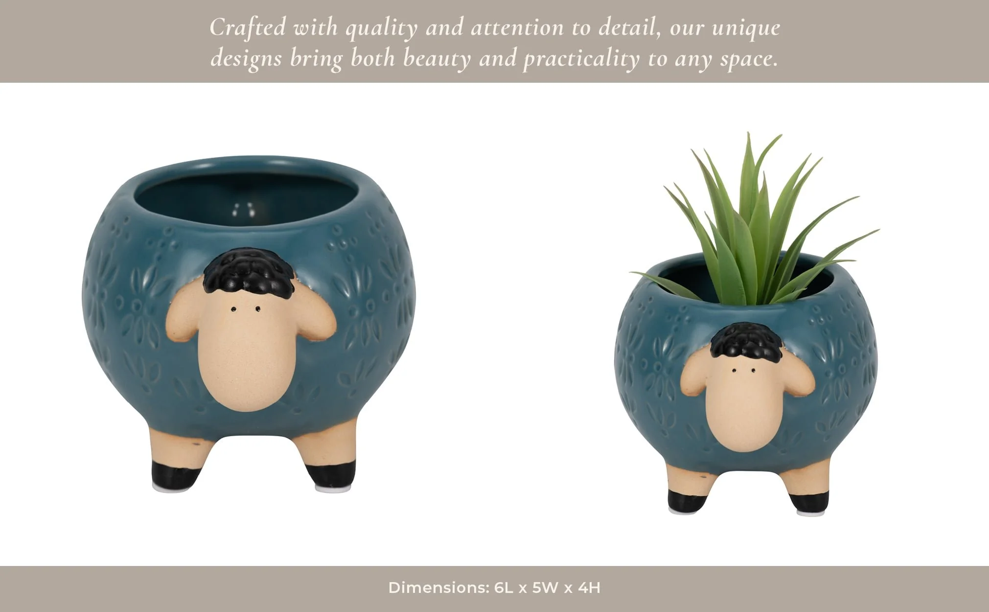 6" Sheep Planter, Blue - Image 15