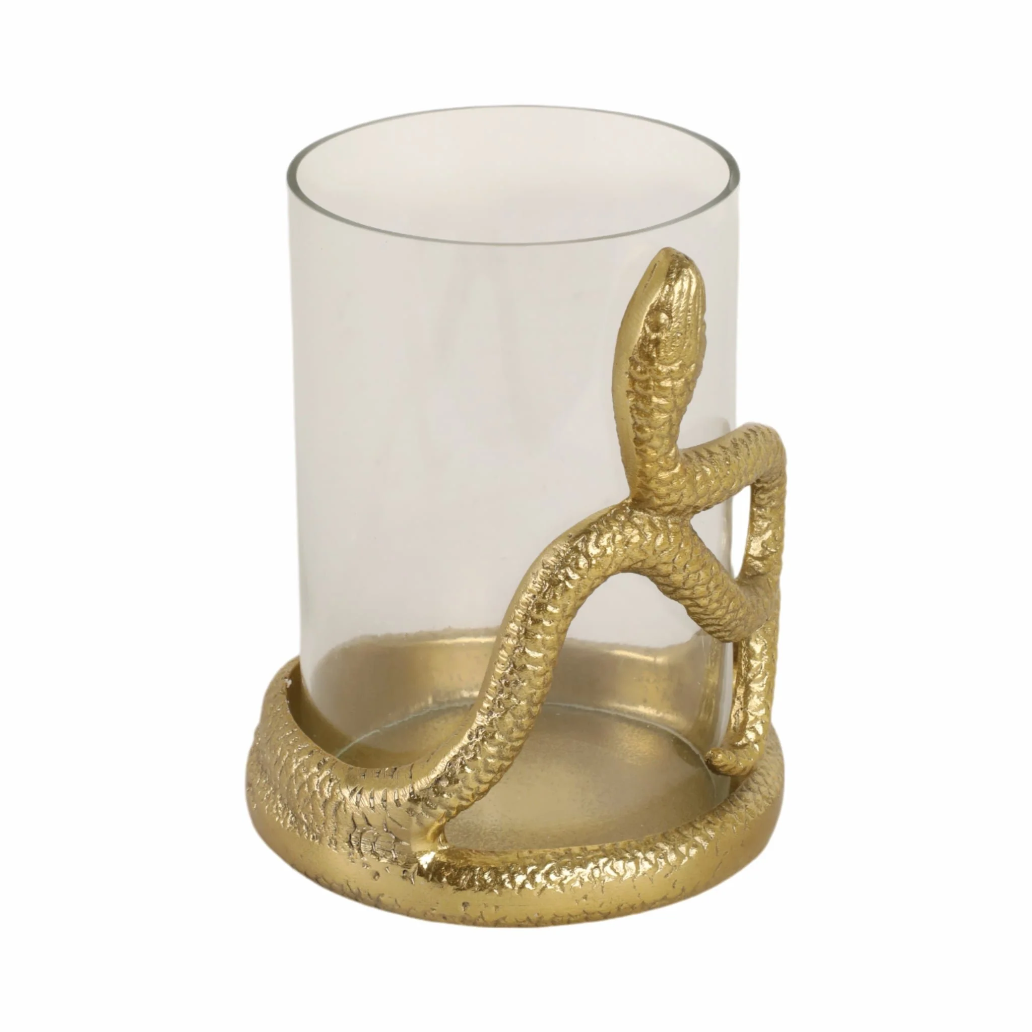 6" Snakearound Pillar Holder, Gold - Image 3
