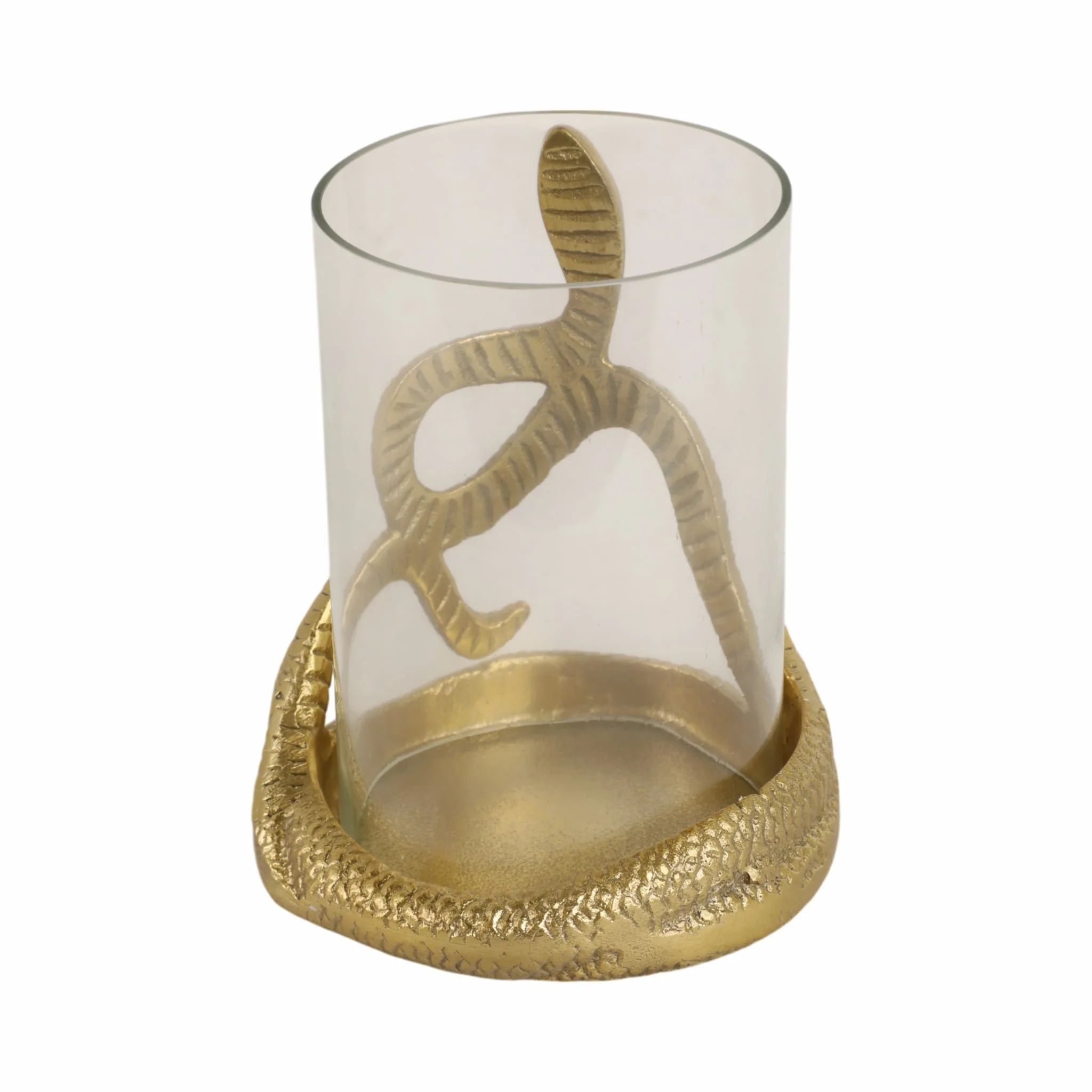 6" Snakearound Pillar Holder, Gold - Image 5