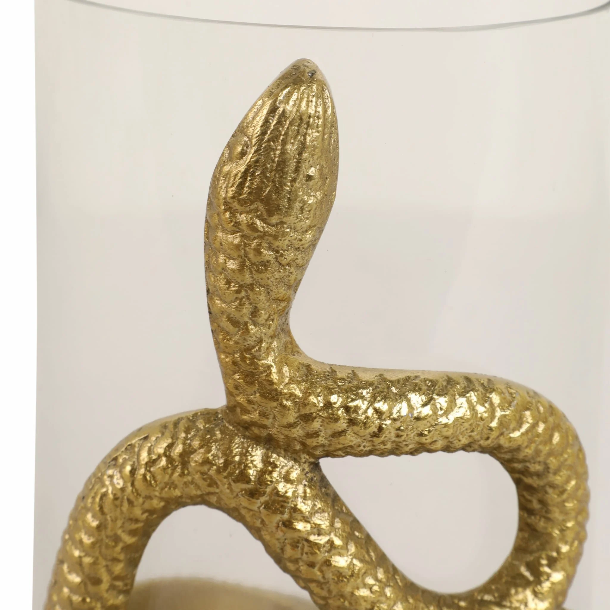 6" Snakearound Pillar Holder, Gold - Image 6