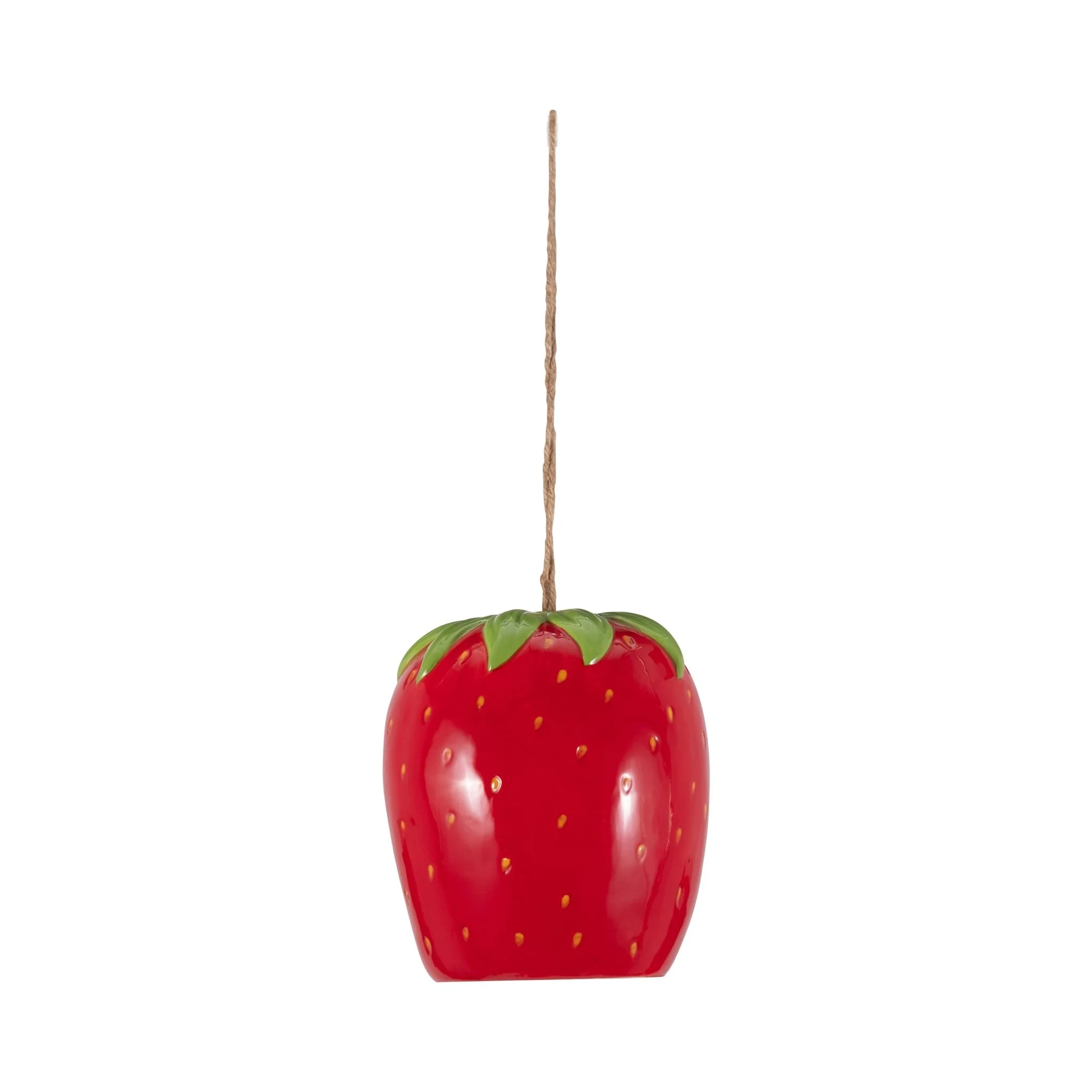 6" Strawberry Bird House/feeder, Red/green - Image 4