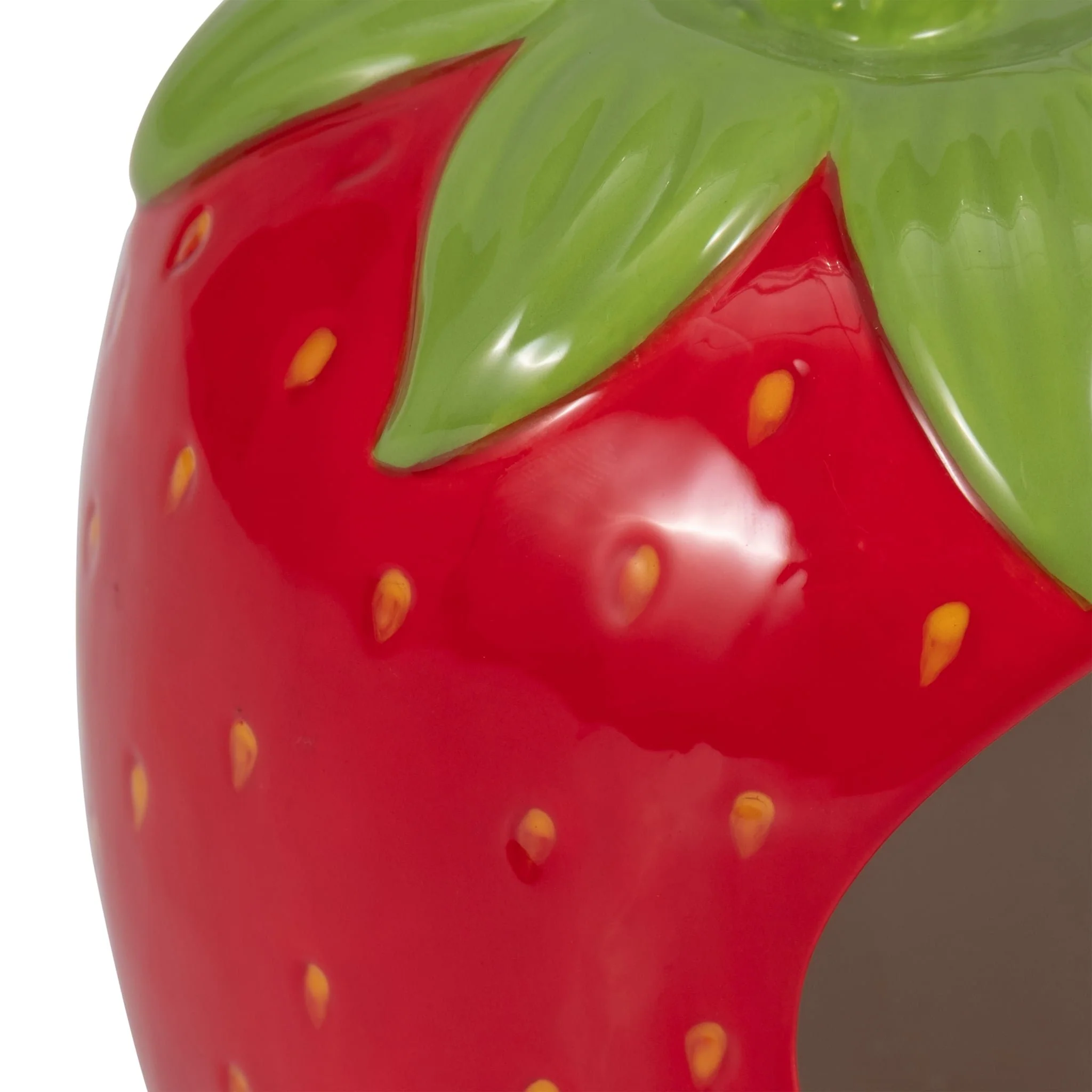 6" Strawberry Bird House/feeder, Red/green - Image 6