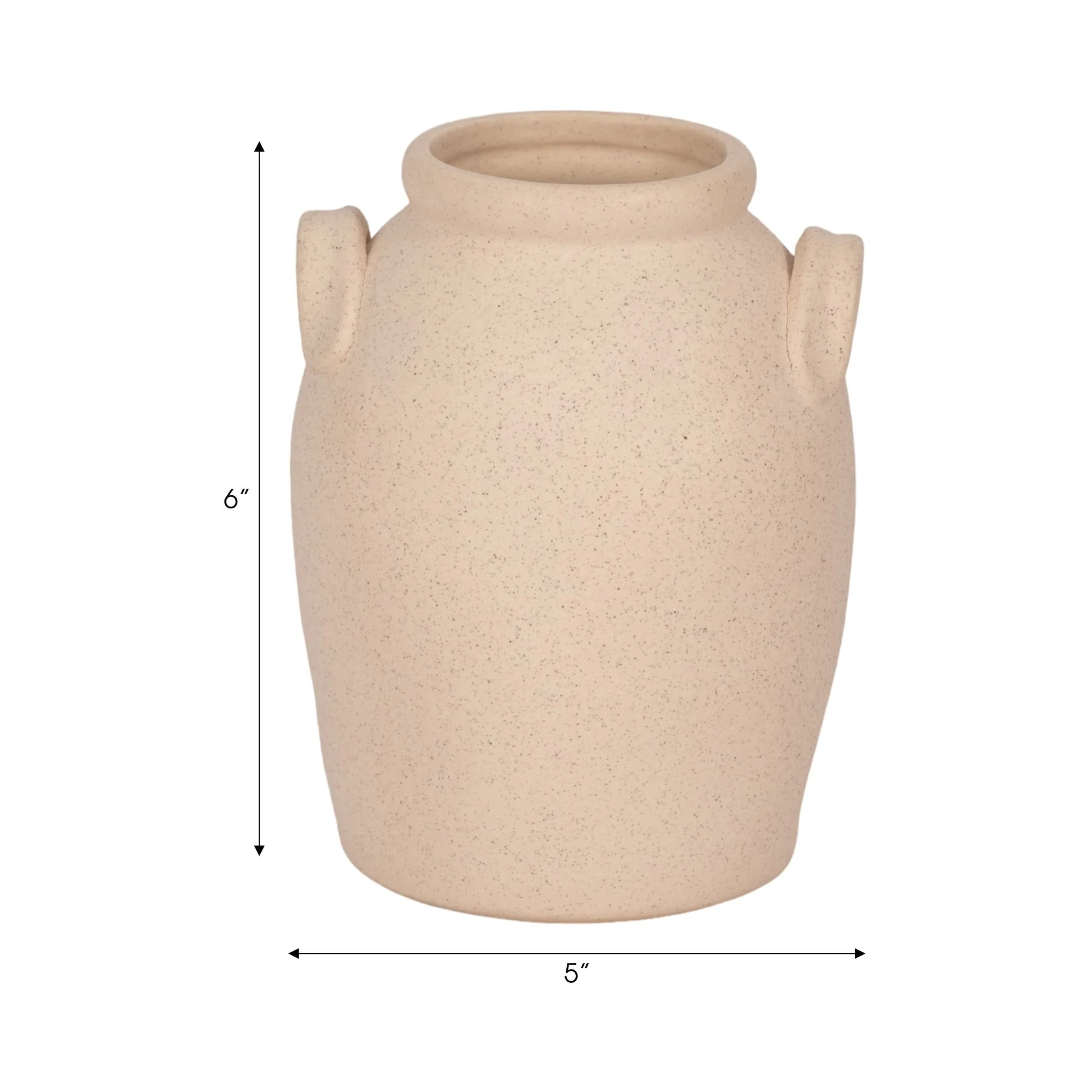6" Textured Jug With Handles, Sand - Image 9