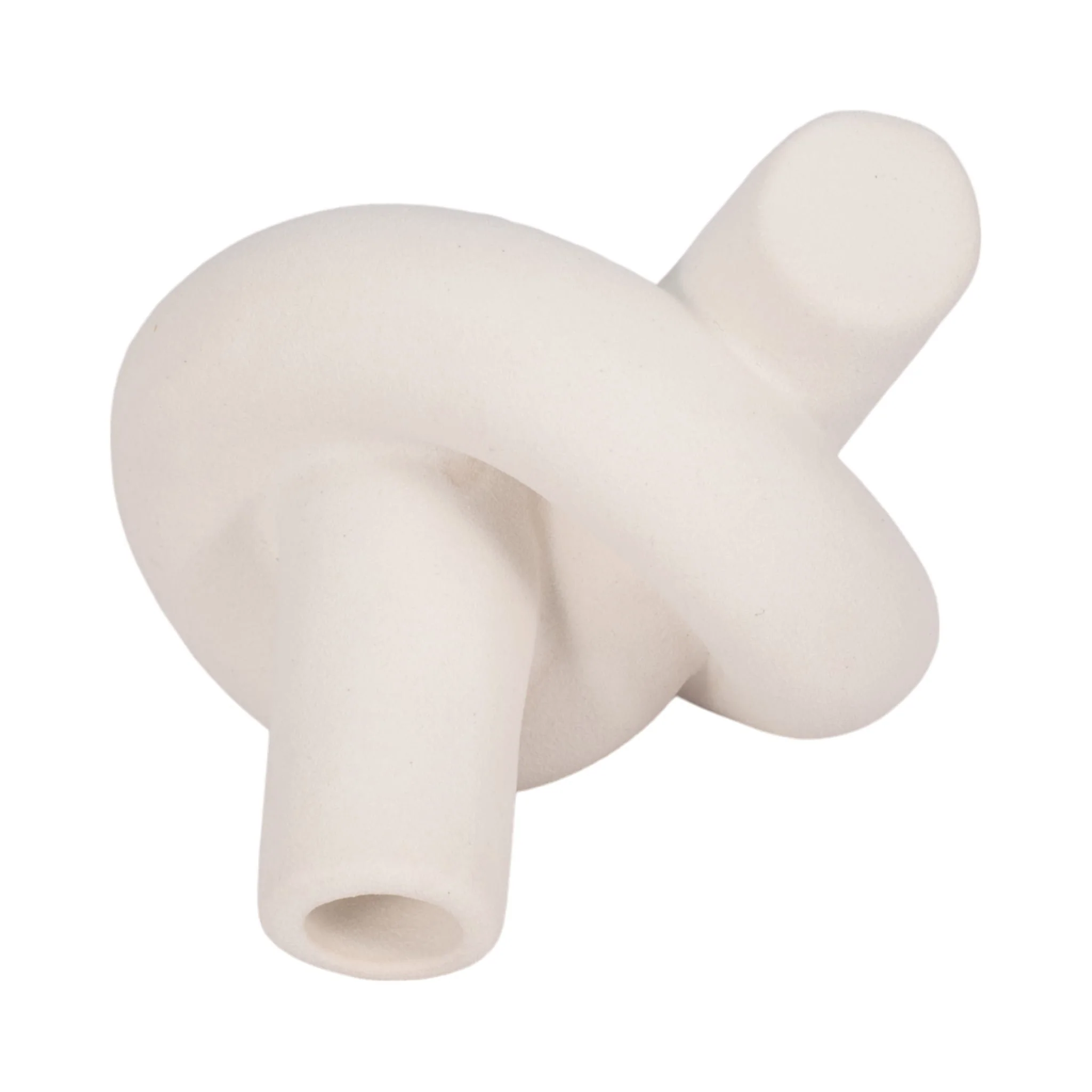 6" Textured Knot Taper Holder, White - Image 6