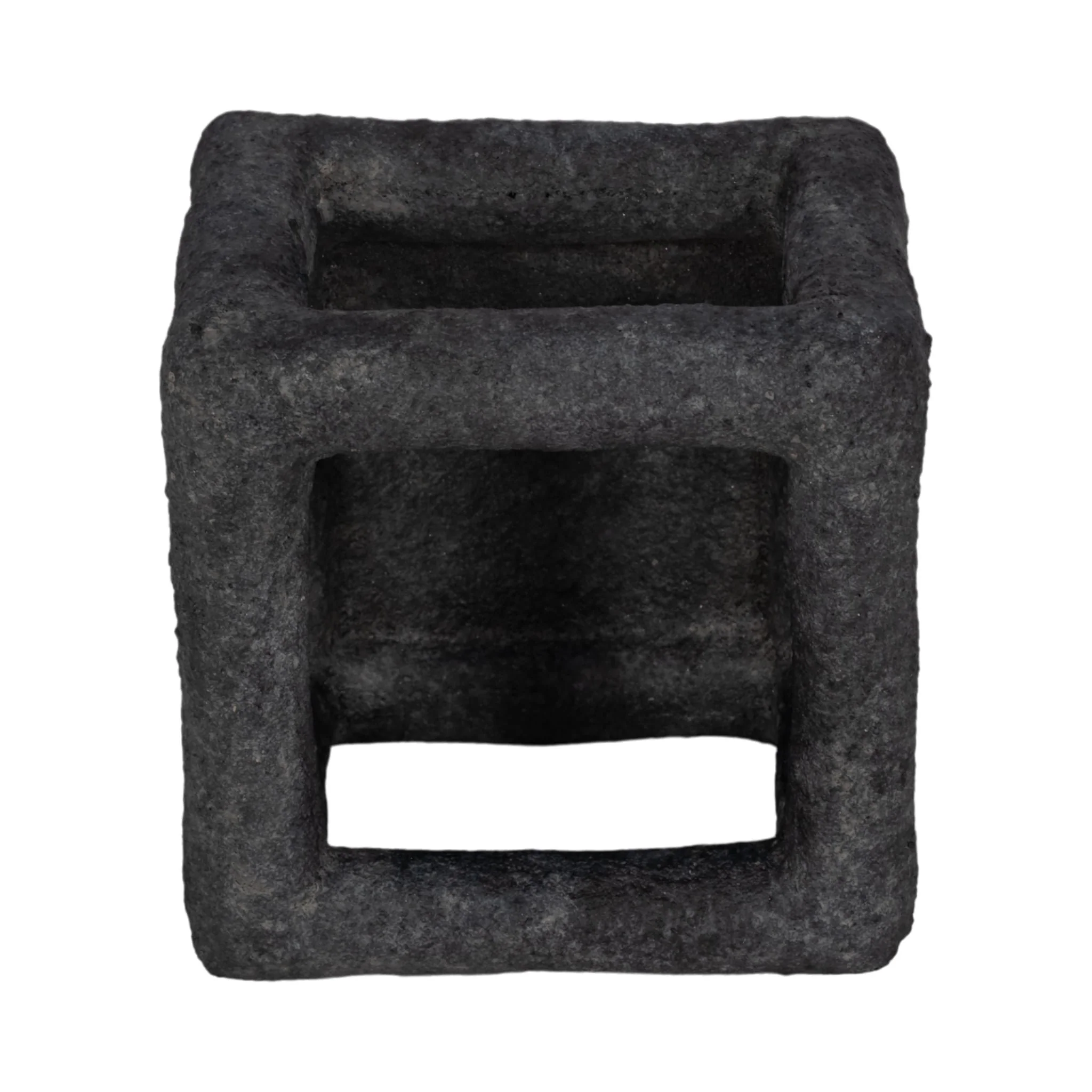 6" Textured Open Square Object, Black - Image 5