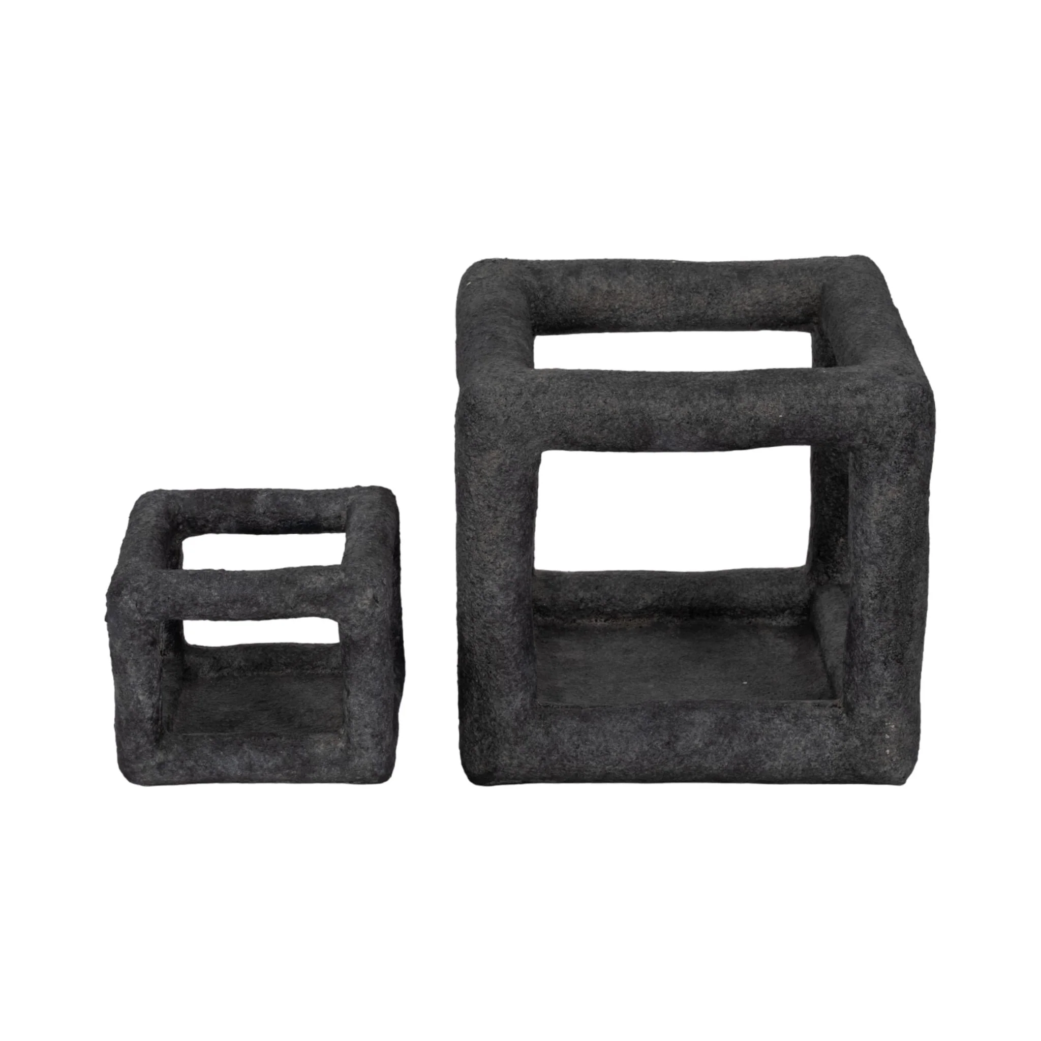 6" Textured Open Square Object, Black - Image 7