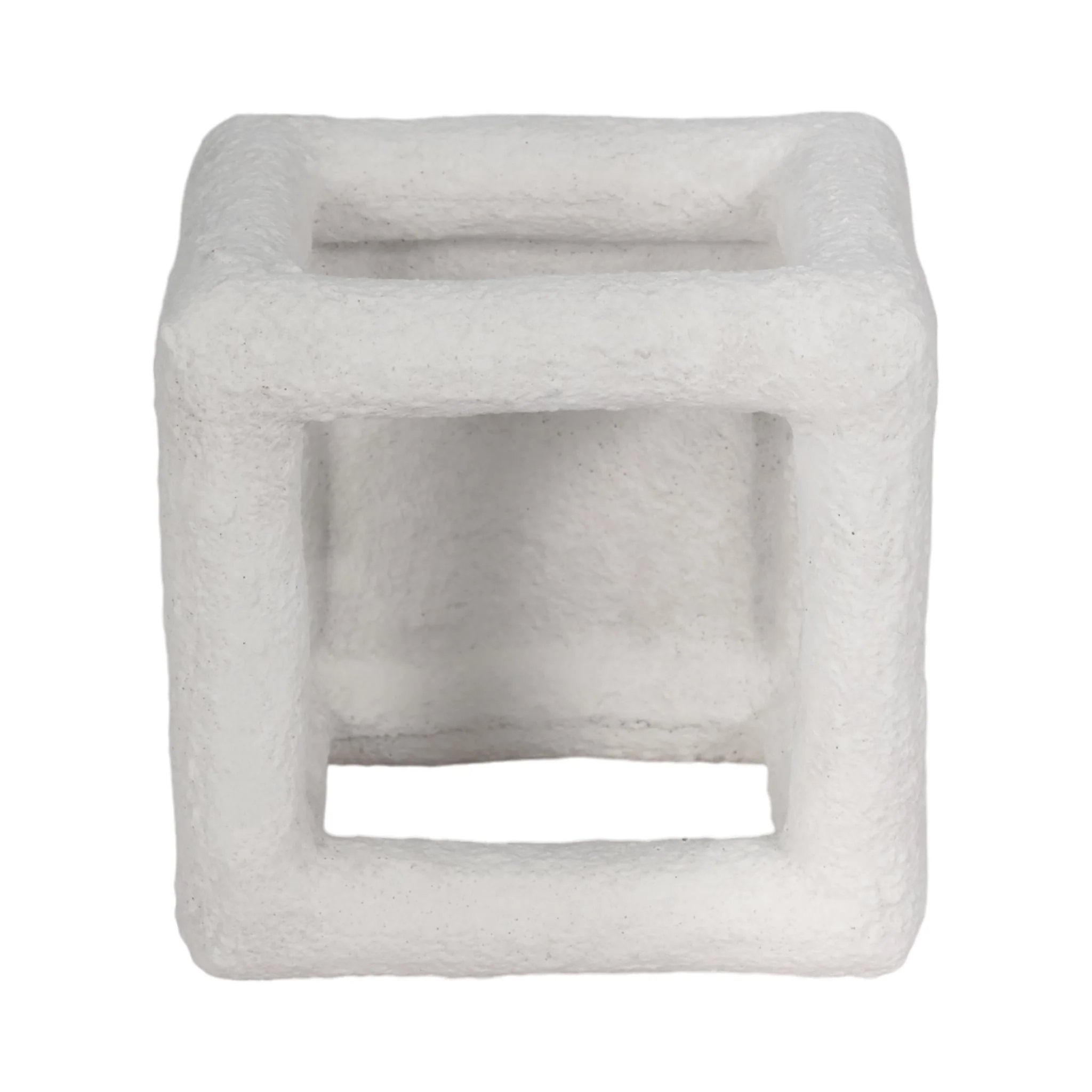 6" Textured Open Square Object, White - Image 5