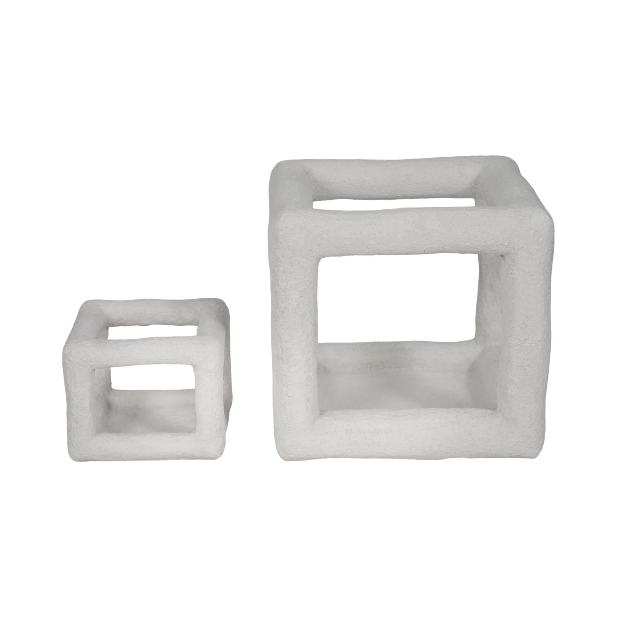 6" Textured Open Square Object, White - Image 7