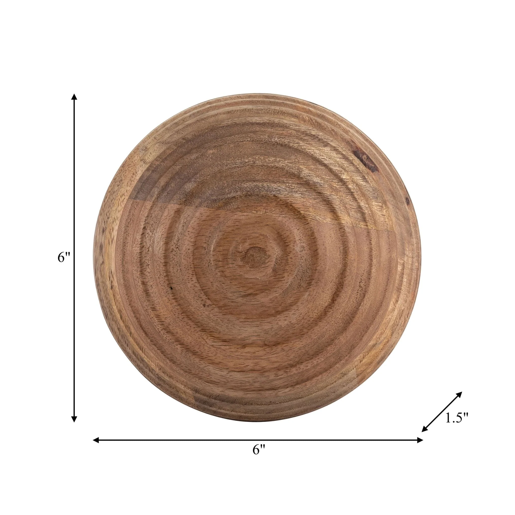 6" Wooden Orb W/ Ridges, Natural - Image 7