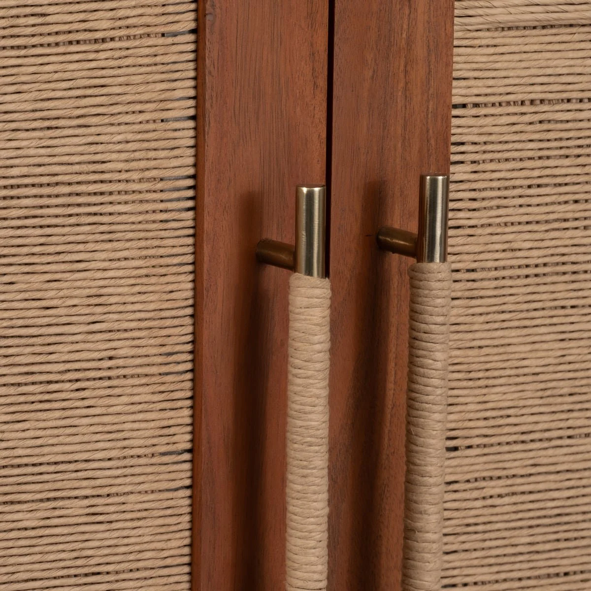 60" Acacia Wood Armoire, Brown - Image 6