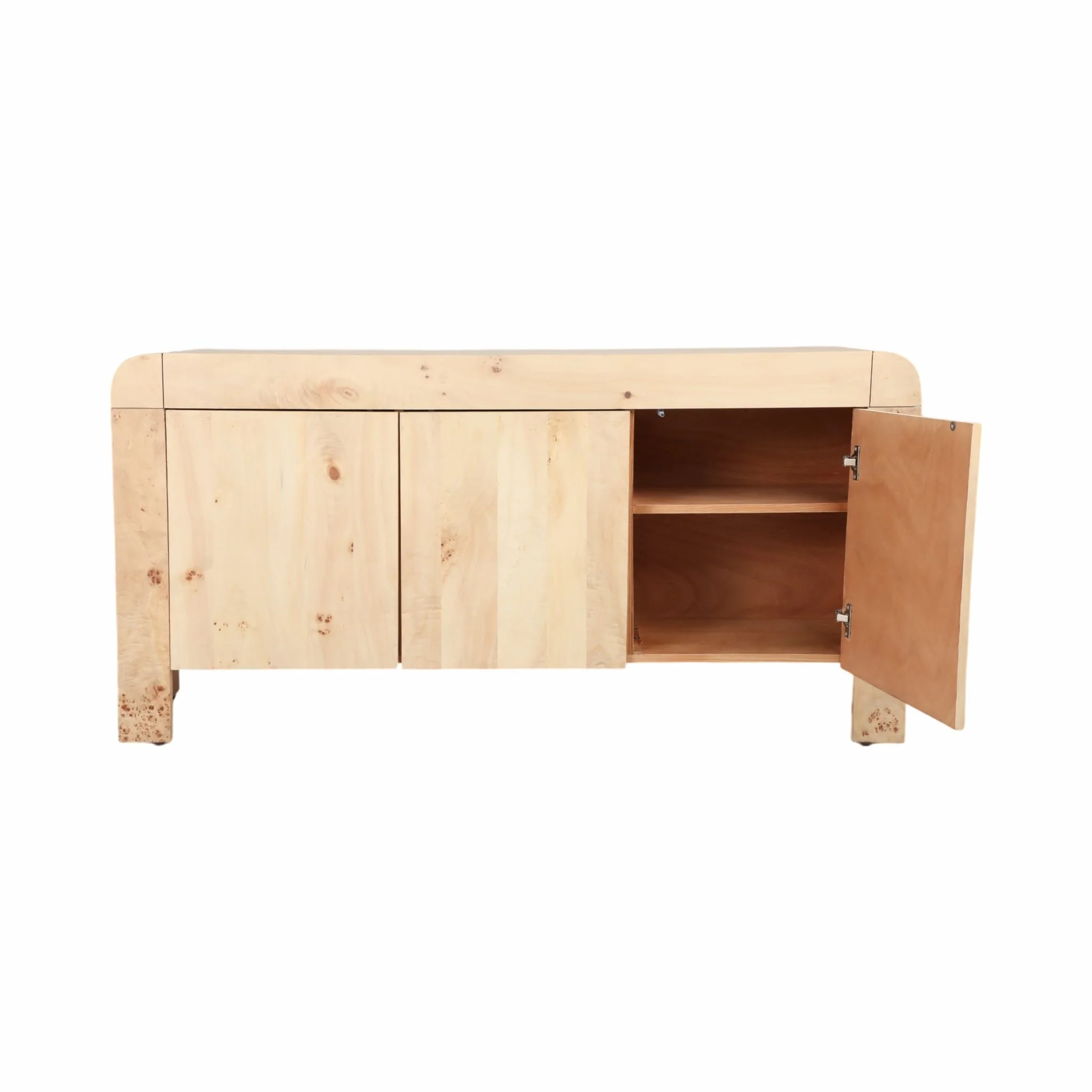 60" Burl Wood Sideboard, Natural - Image 7