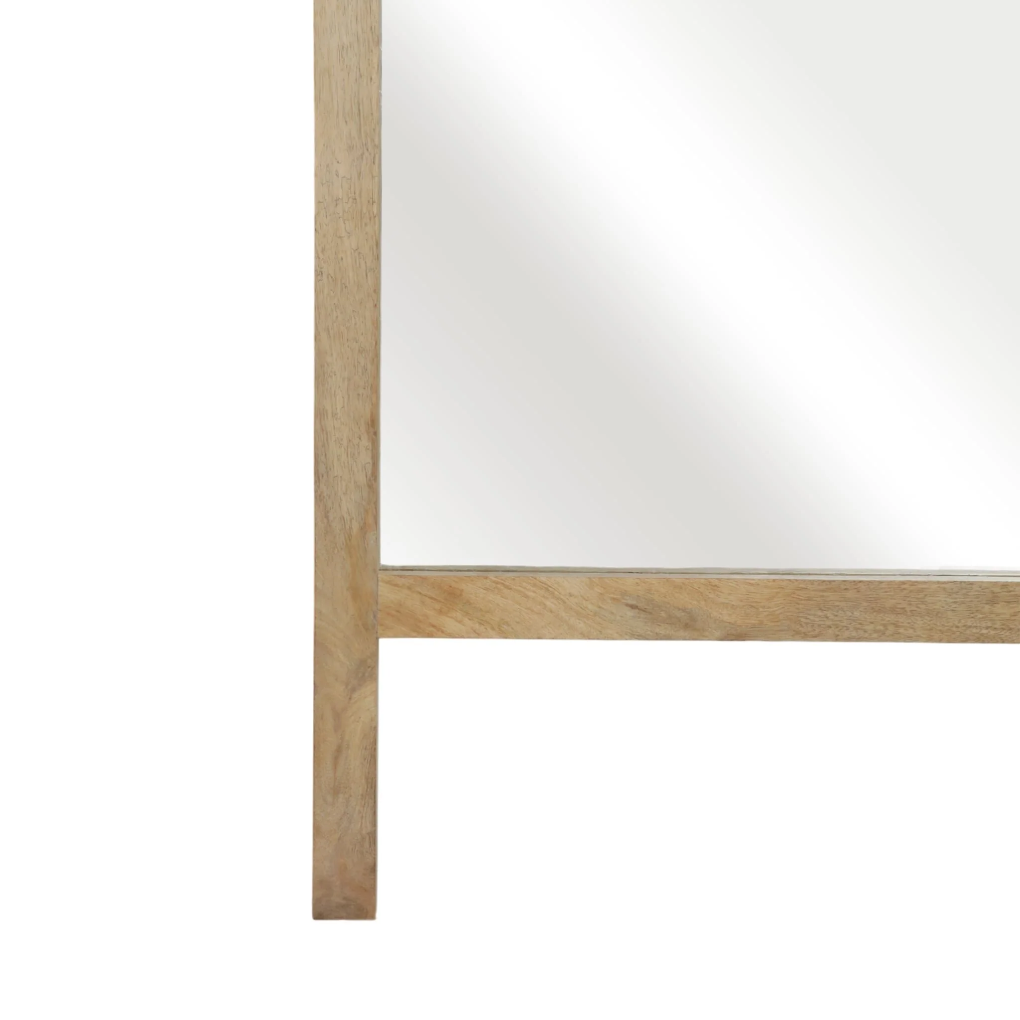60x28 Leaner Footed Mirror, Natural - Image 4