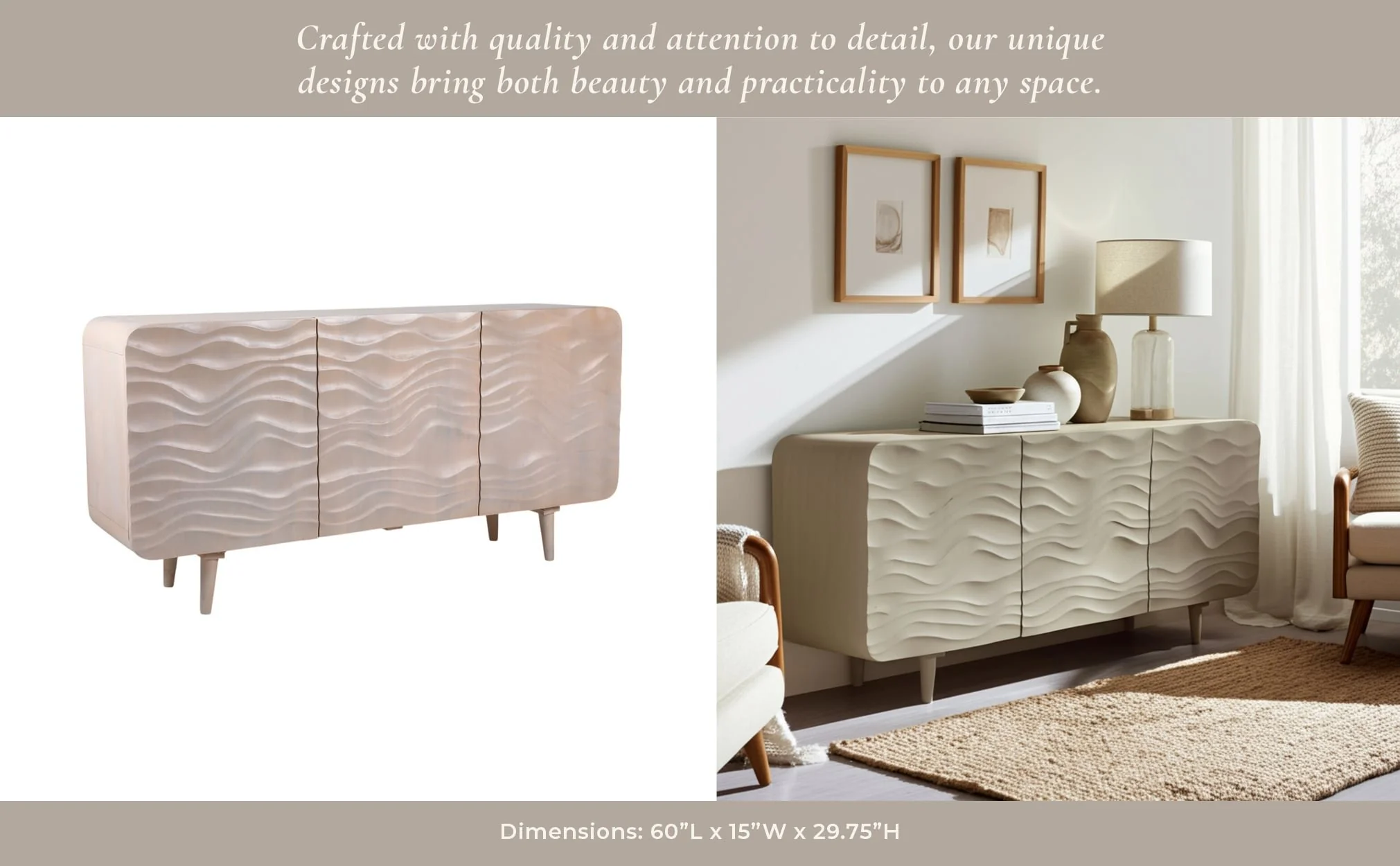 60x30" Shorefront Cabinet, Tan - Image 14