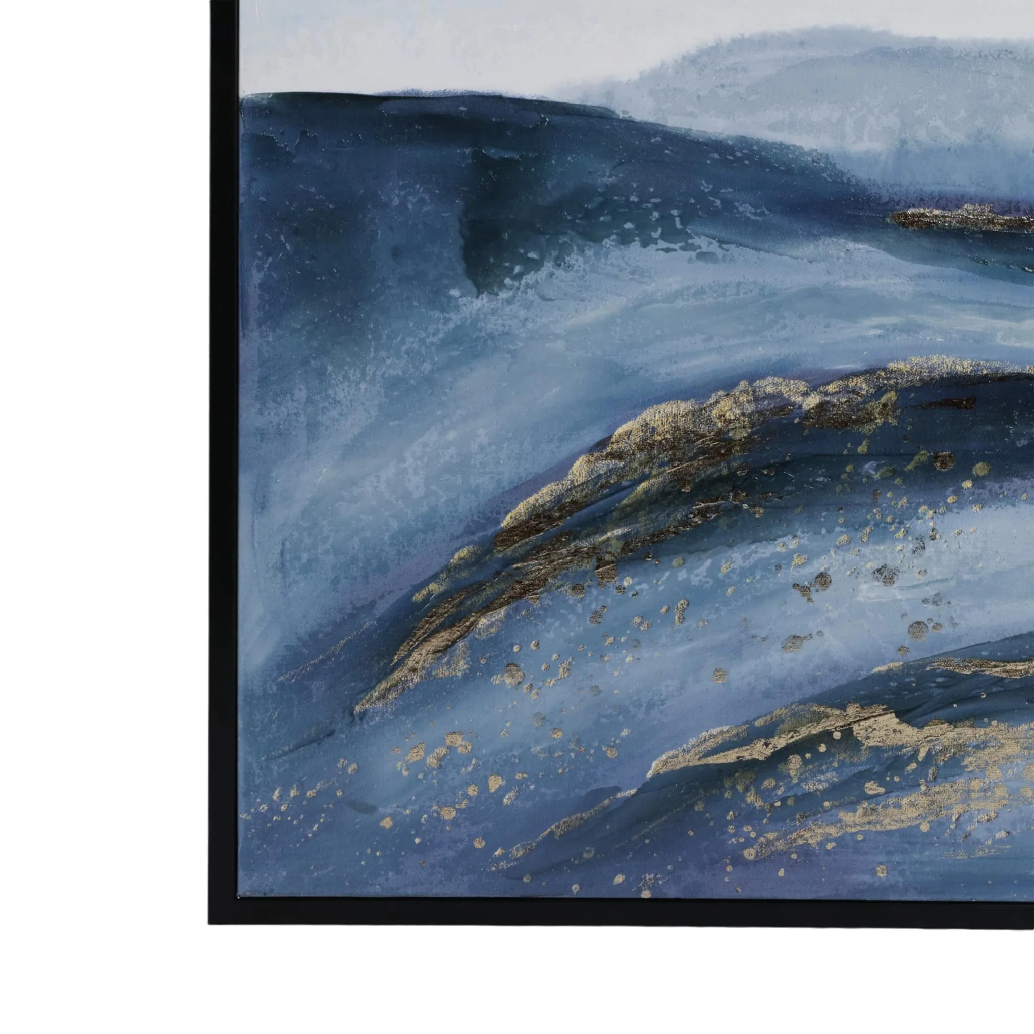 60x40  Hand Painted Canvas, Blue/gold - Image 4