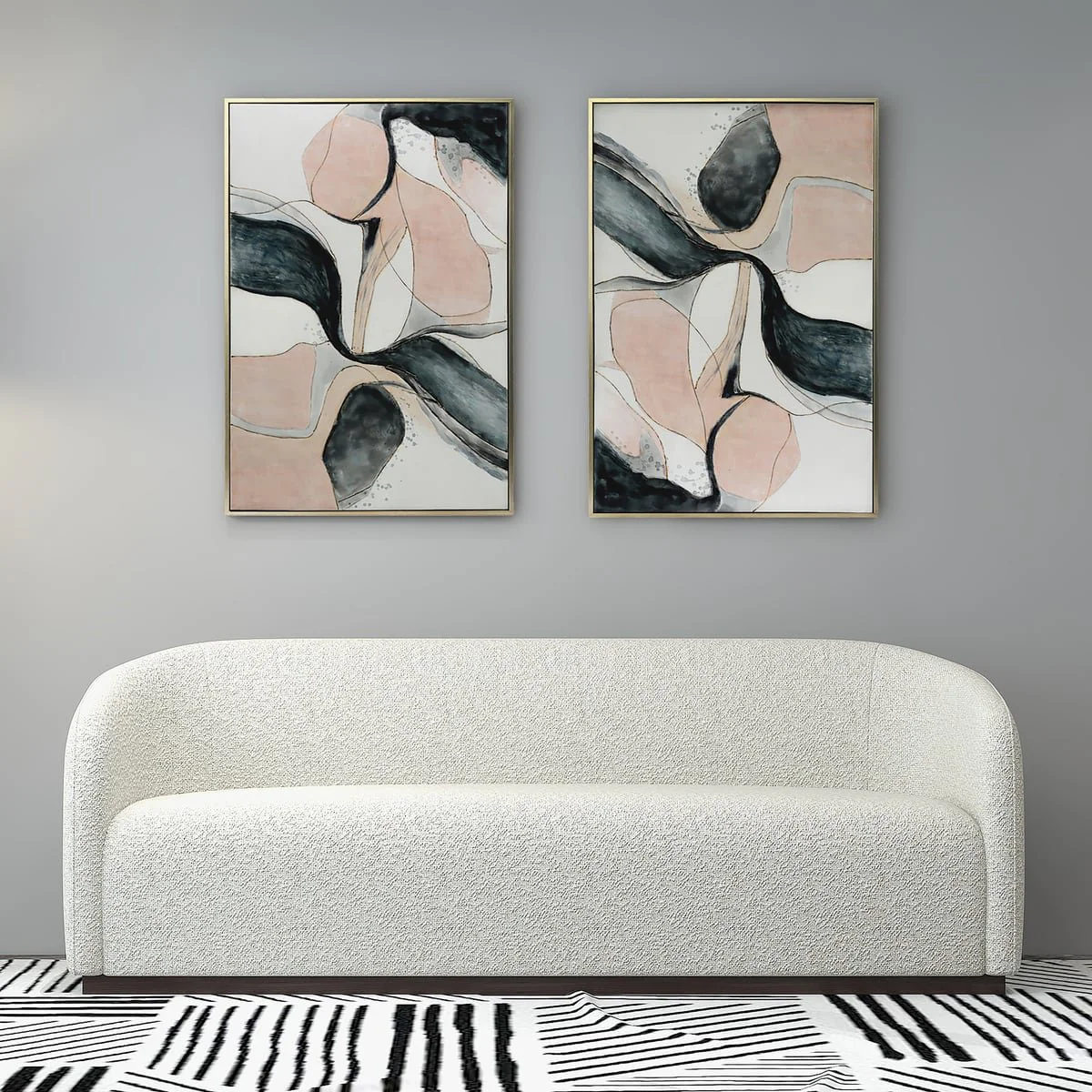 62x42 Handpainted Oil Canvas Abstract, Multi - Image 5