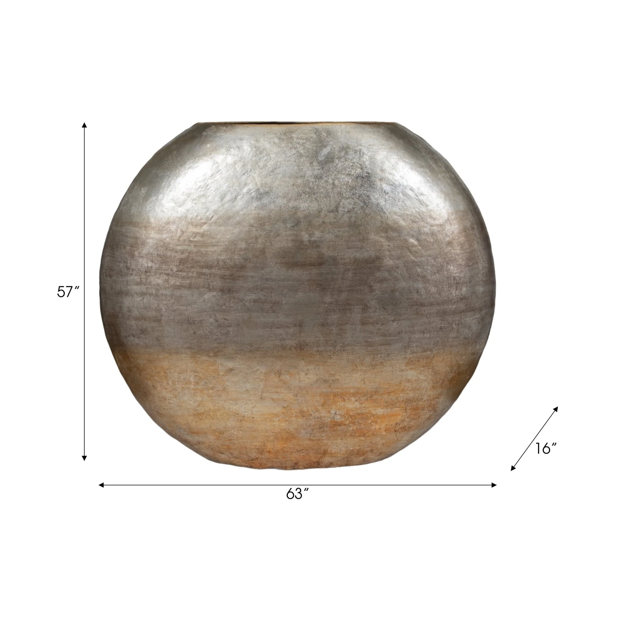 63" Oversized Round Metallic Ombre Vase, Multi - Image 6
