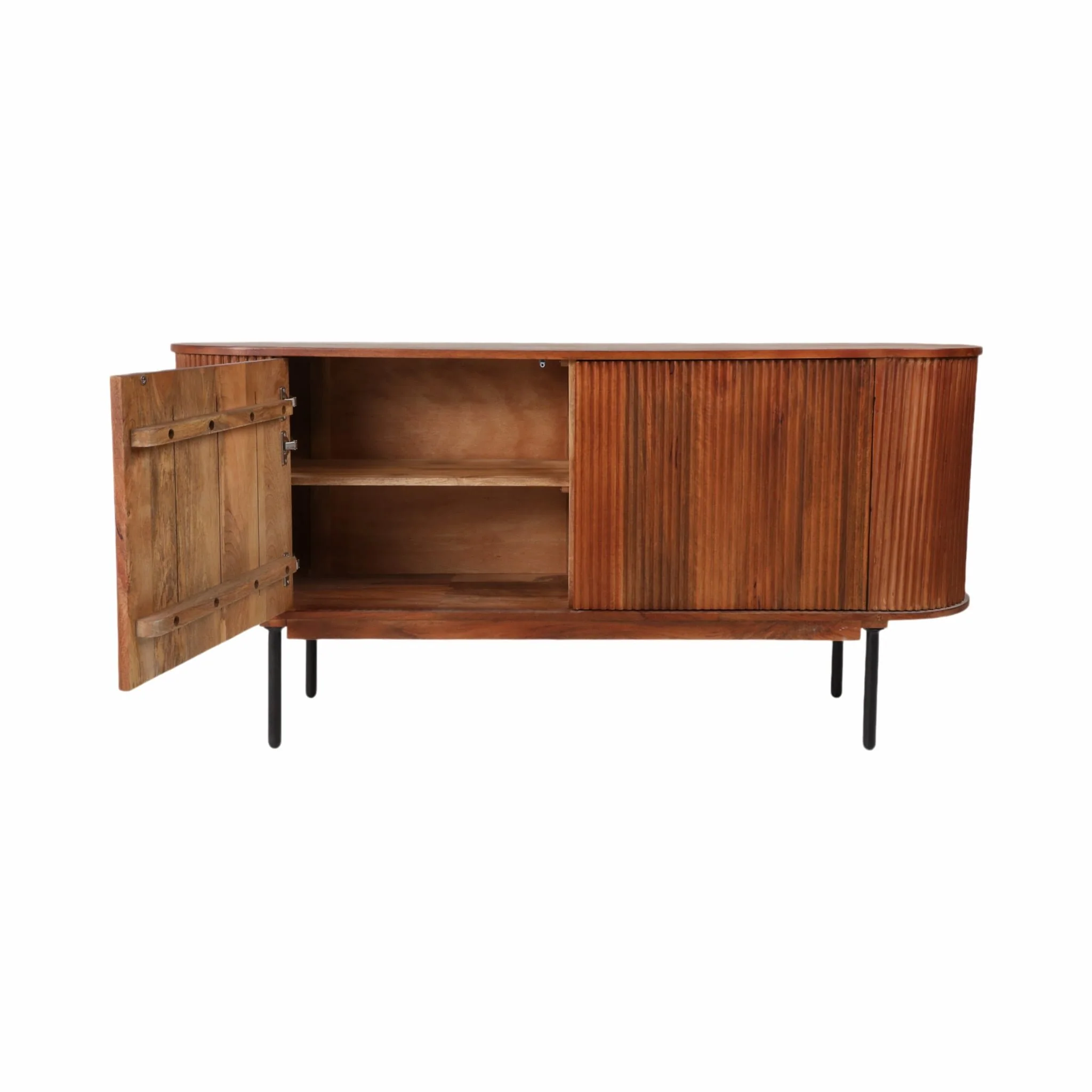 63" Rounded Ridges Sideboard, Brown - Image 5