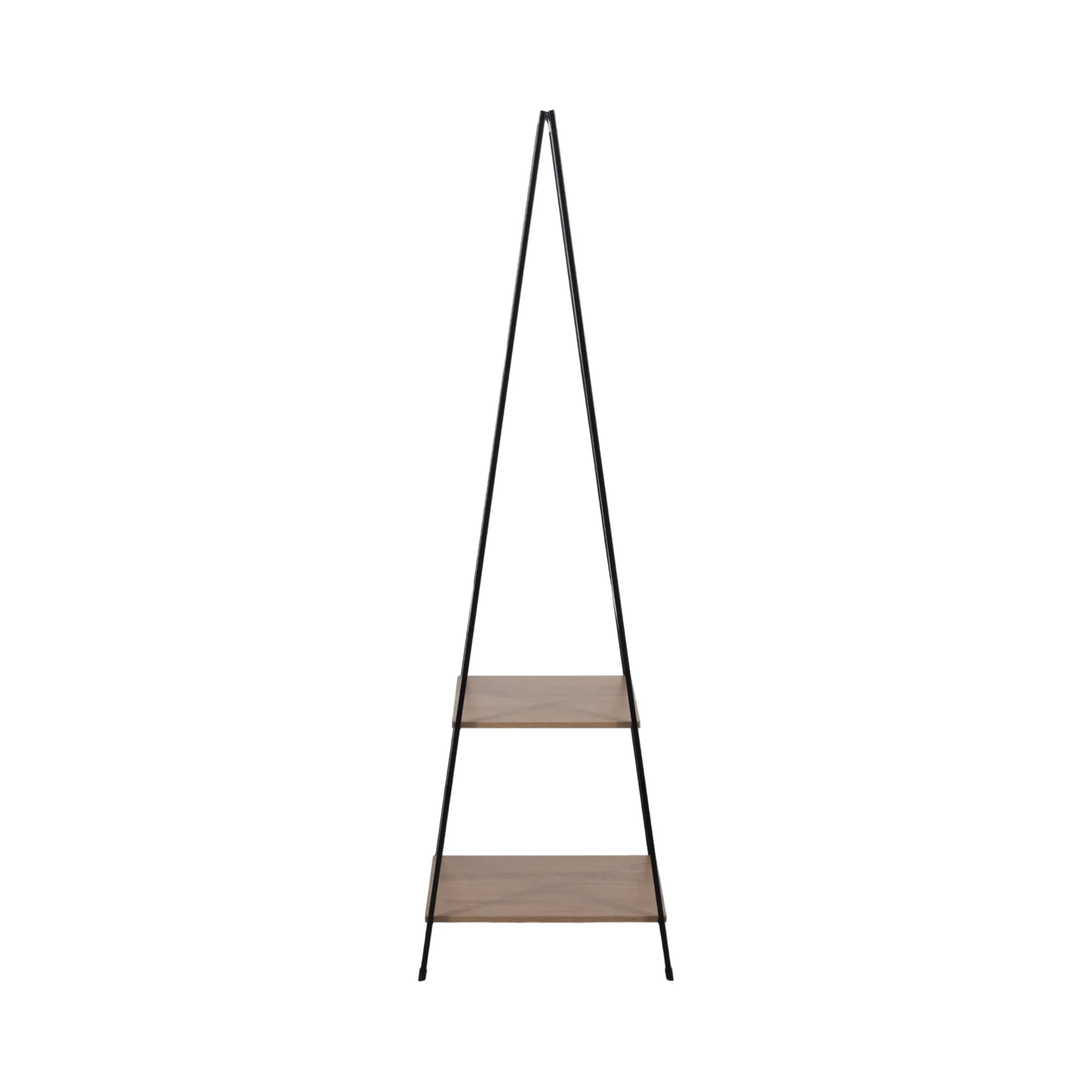 63" Standing Mirror W/ Wood Shelves, Black/natural - Image 3