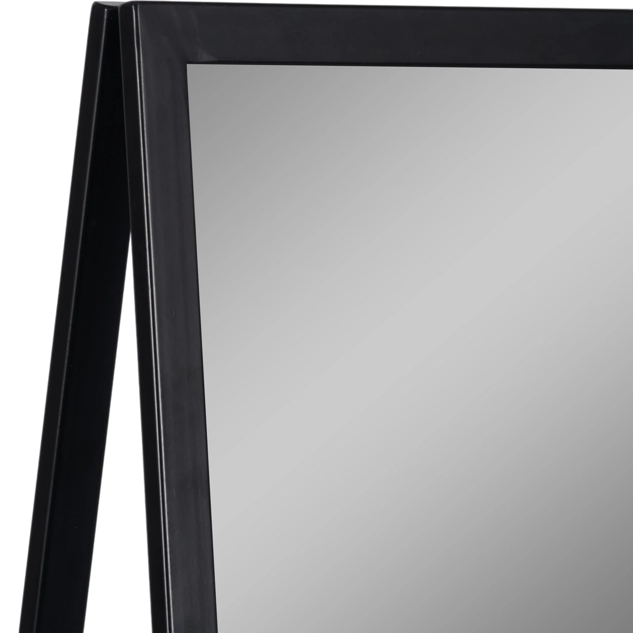 63" Standing Mirror W/ Wood Shelves, Black/natural - Image 6