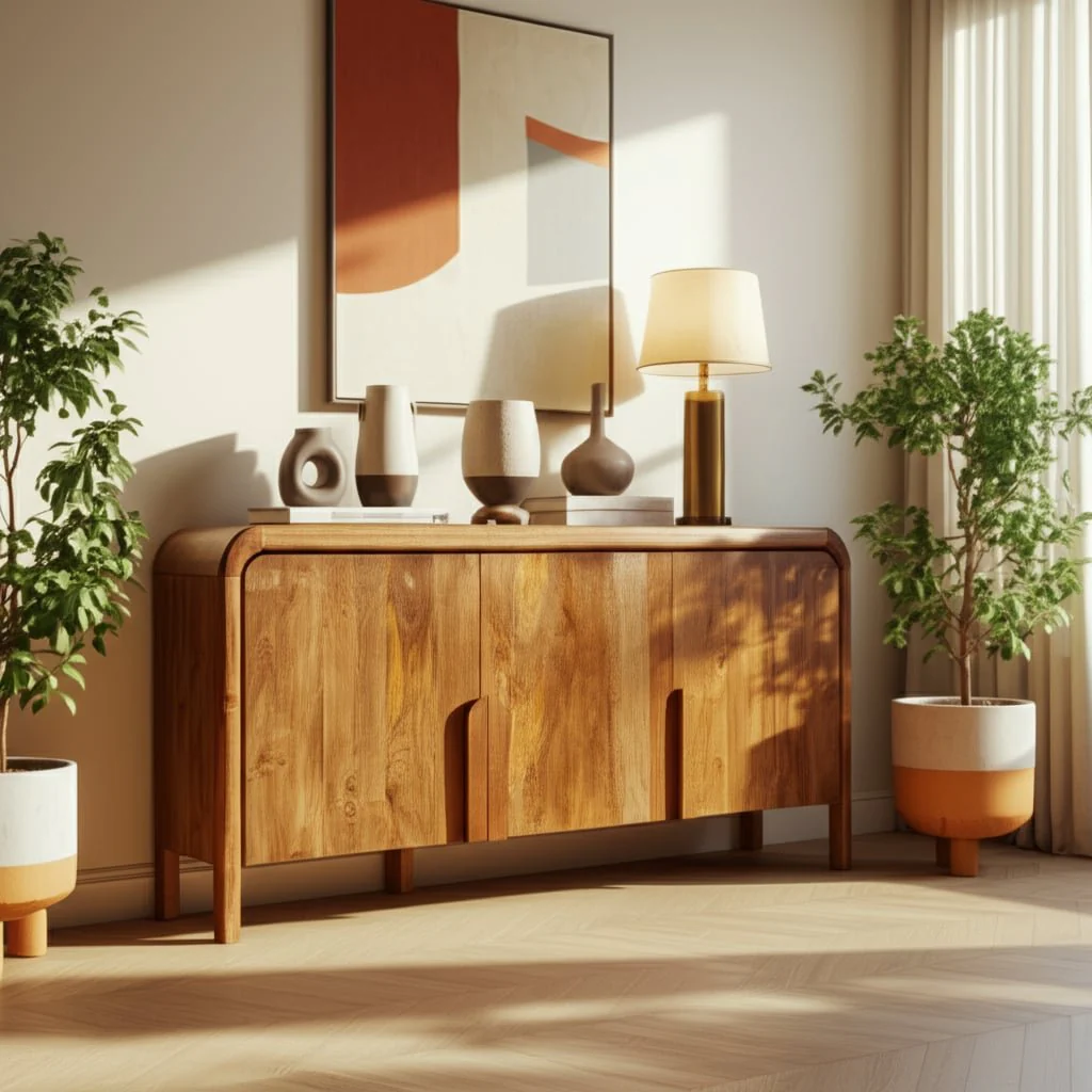 63x30" Curved Handle Cabinet, Brown - Image 11
