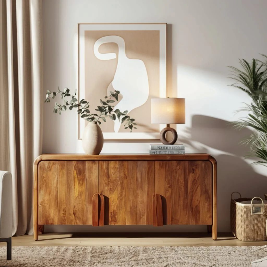 63x30" Curved Handle Cabinet, Brown - Image 12