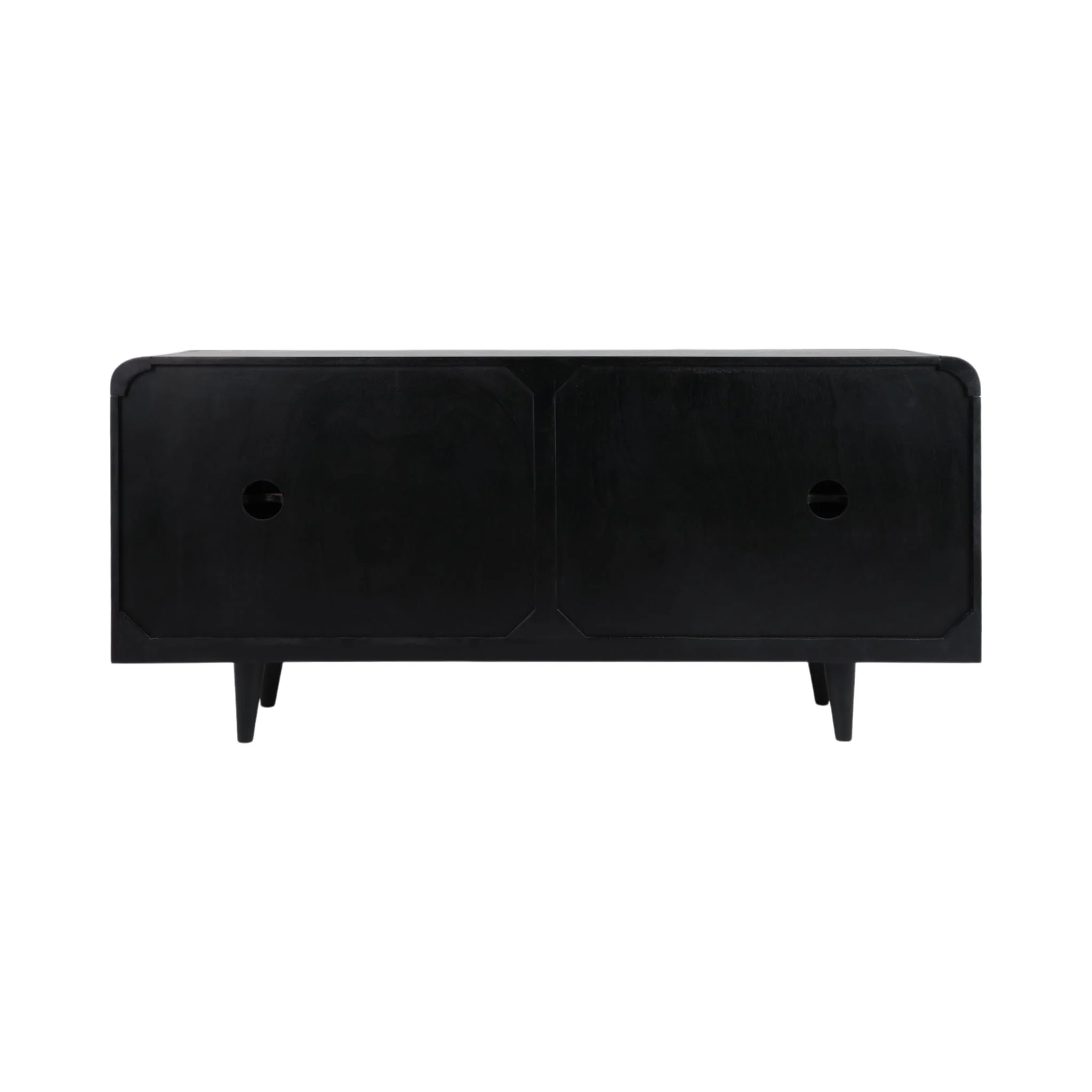 63x30" Large Circles 3-door Cabinet, Black - Image 4