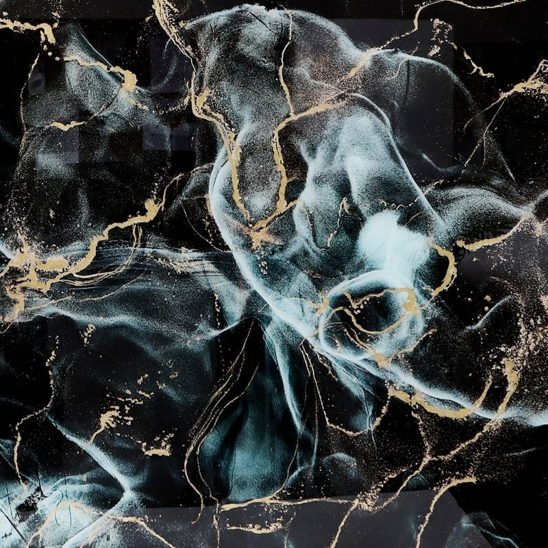 63x43 Abstract Metallic Tempered Glass Art, Multi - Image 4