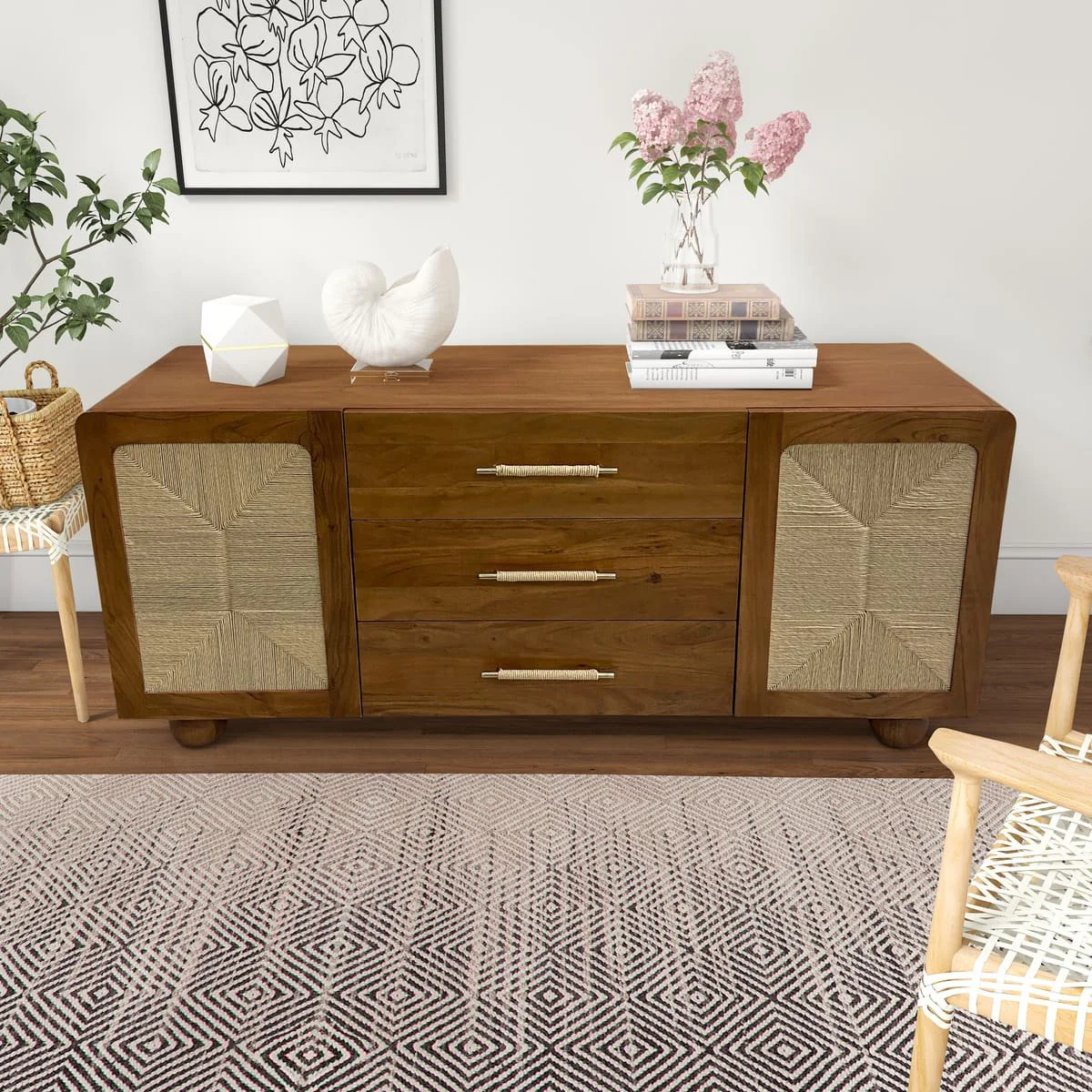 65" Acacia Abacus Sideboard, Brown / Kd - Image 11