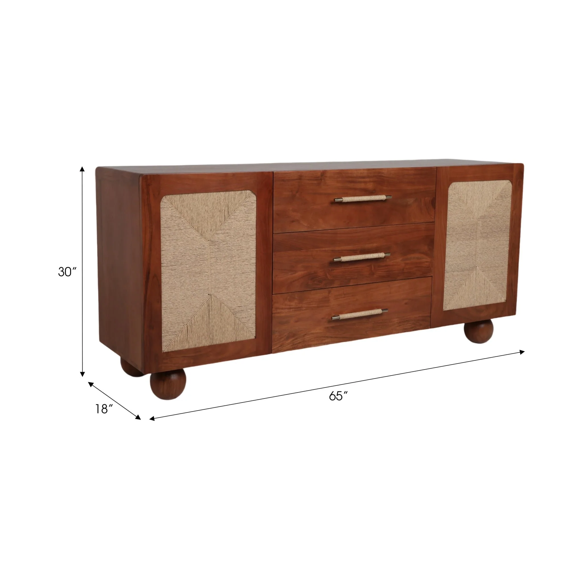 65" Acacia Abacus Sideboard, Brown / Kd - Image 9