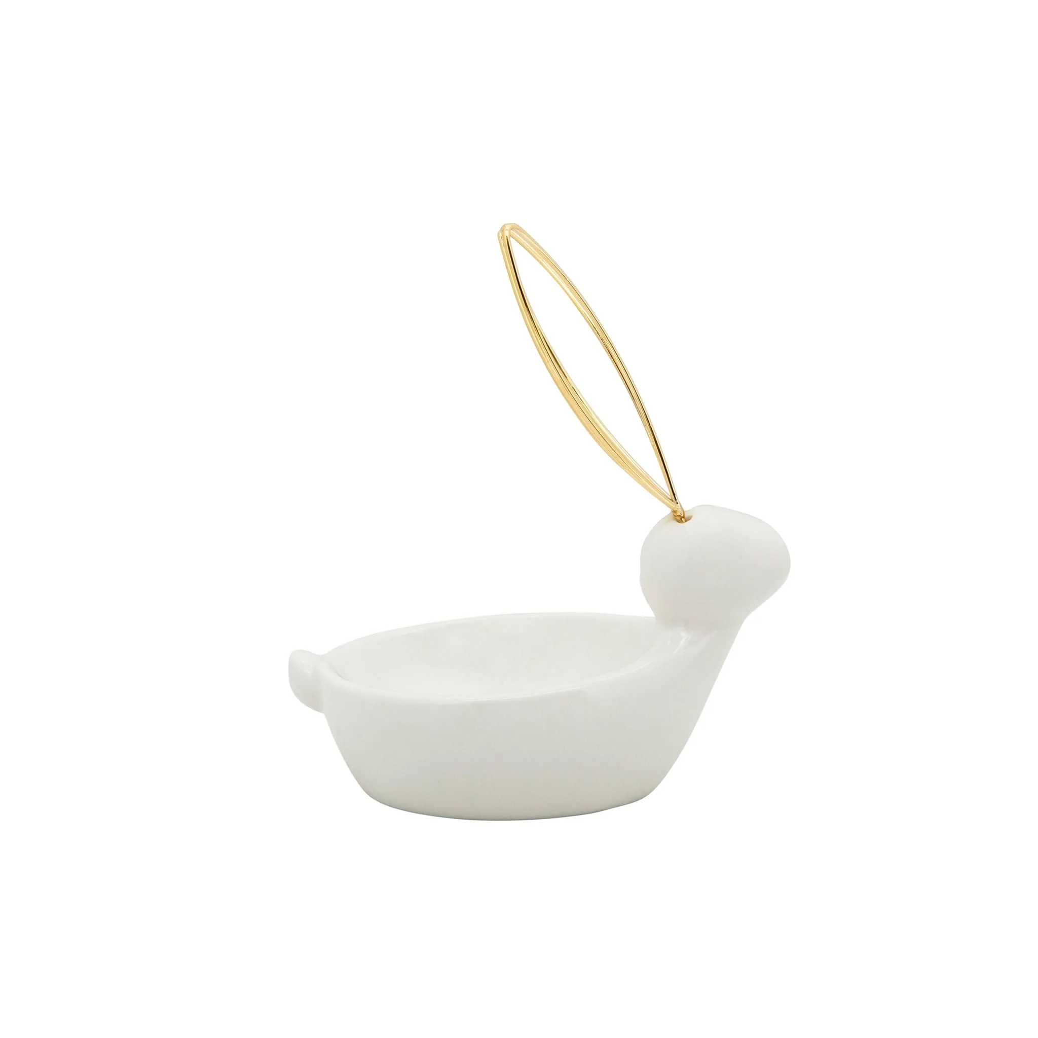 6"h Bunny Trinket Tray, White - Image 4