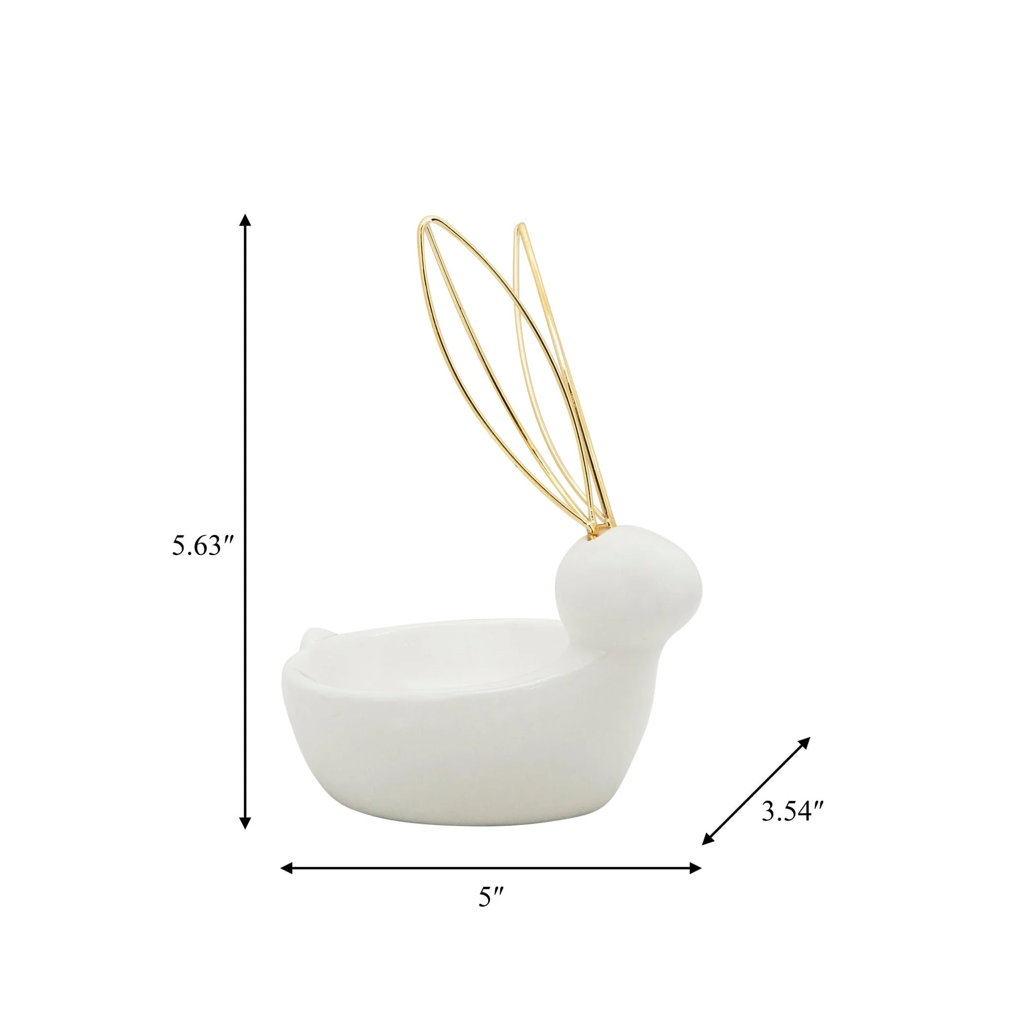 6"h Bunny Trinket Tray, White - Image 5