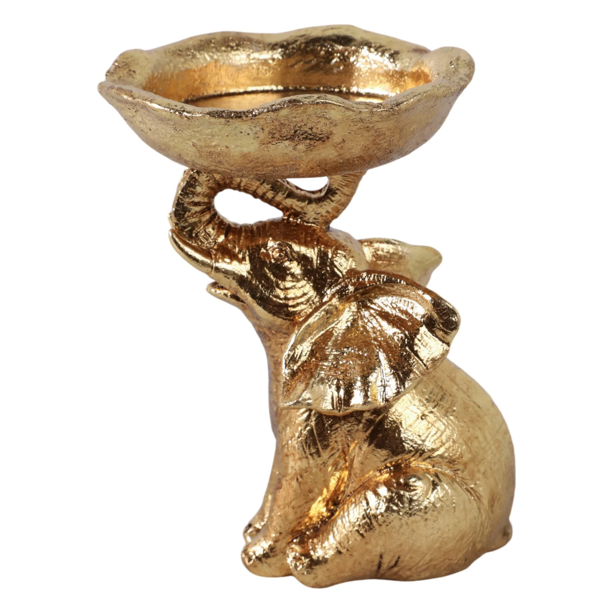 6x5" Bowl On Elephant Trunk, Gold - Image 4