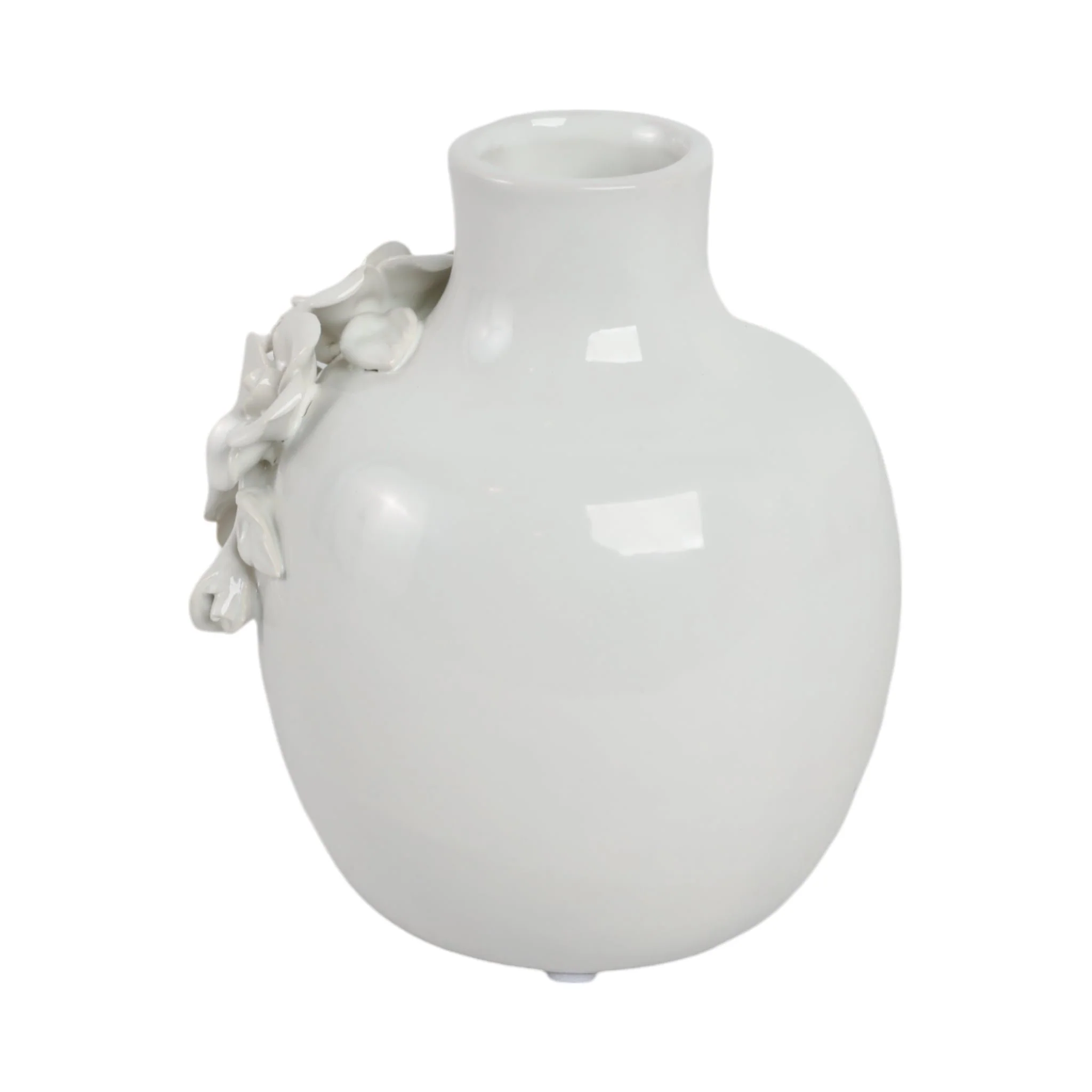 6x5" Rose Applique Bud Vase, Cream - Image 4