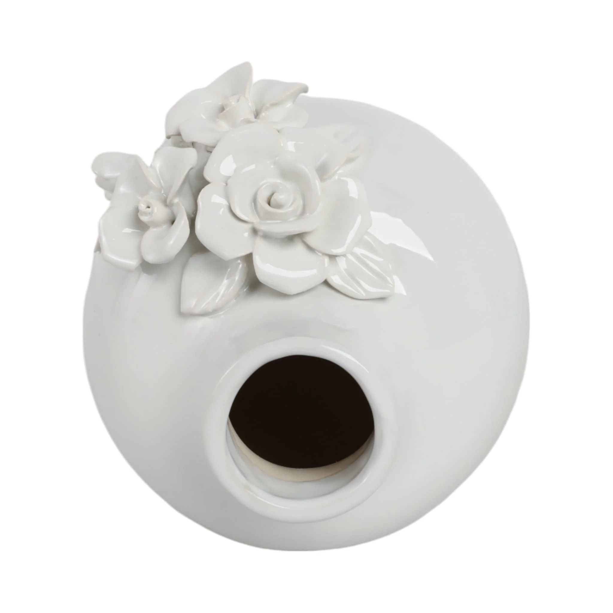 6x5" Rose Applique Bud Vase, Cream - Image 6