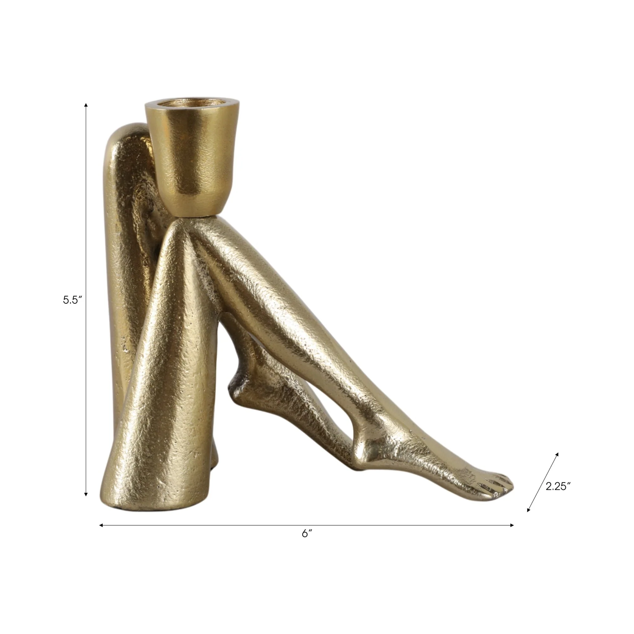 6x6" Bent Legs Taper Holder, Gold - Image 2