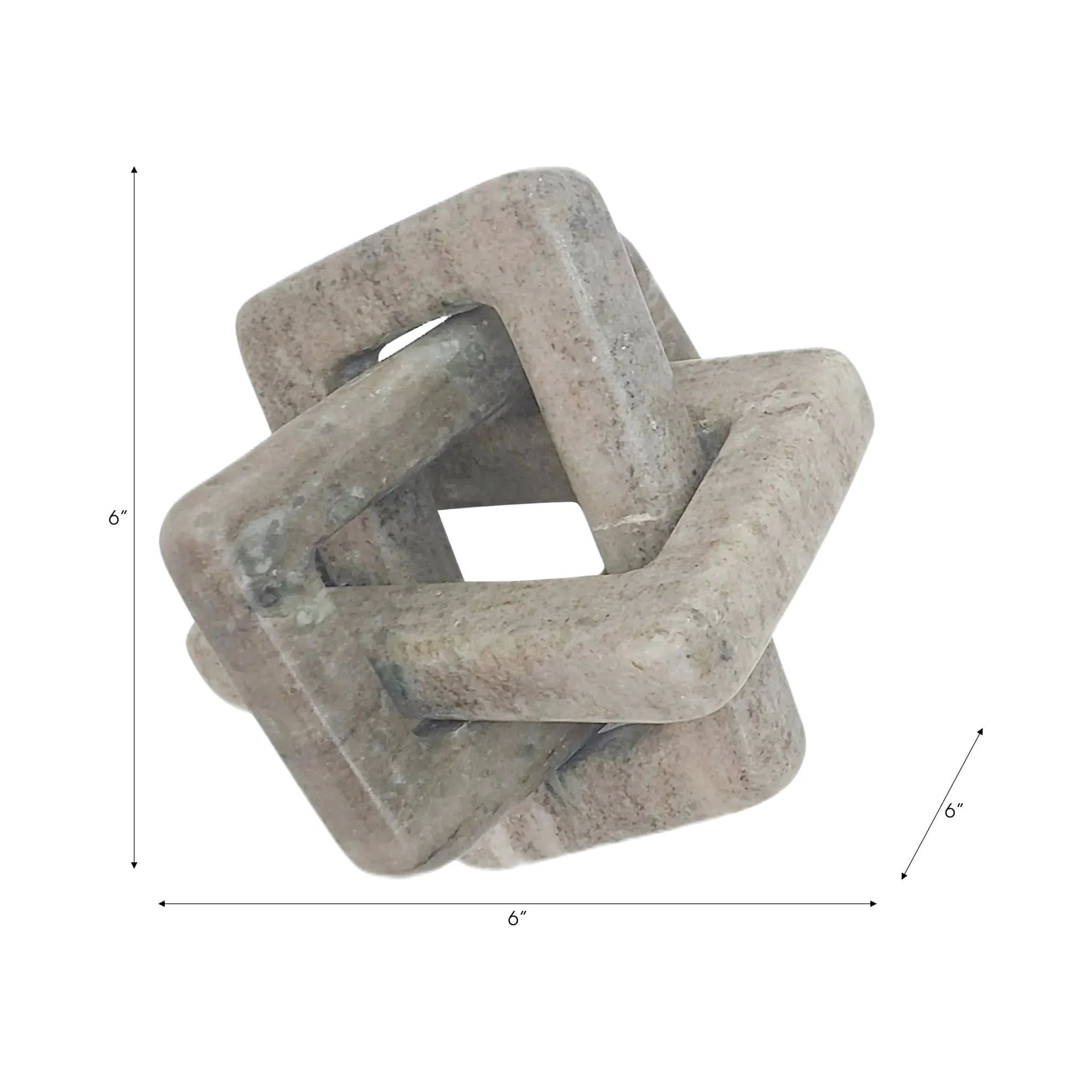 6x6" Morchana Marble Geo Knot, Beige - Image 9