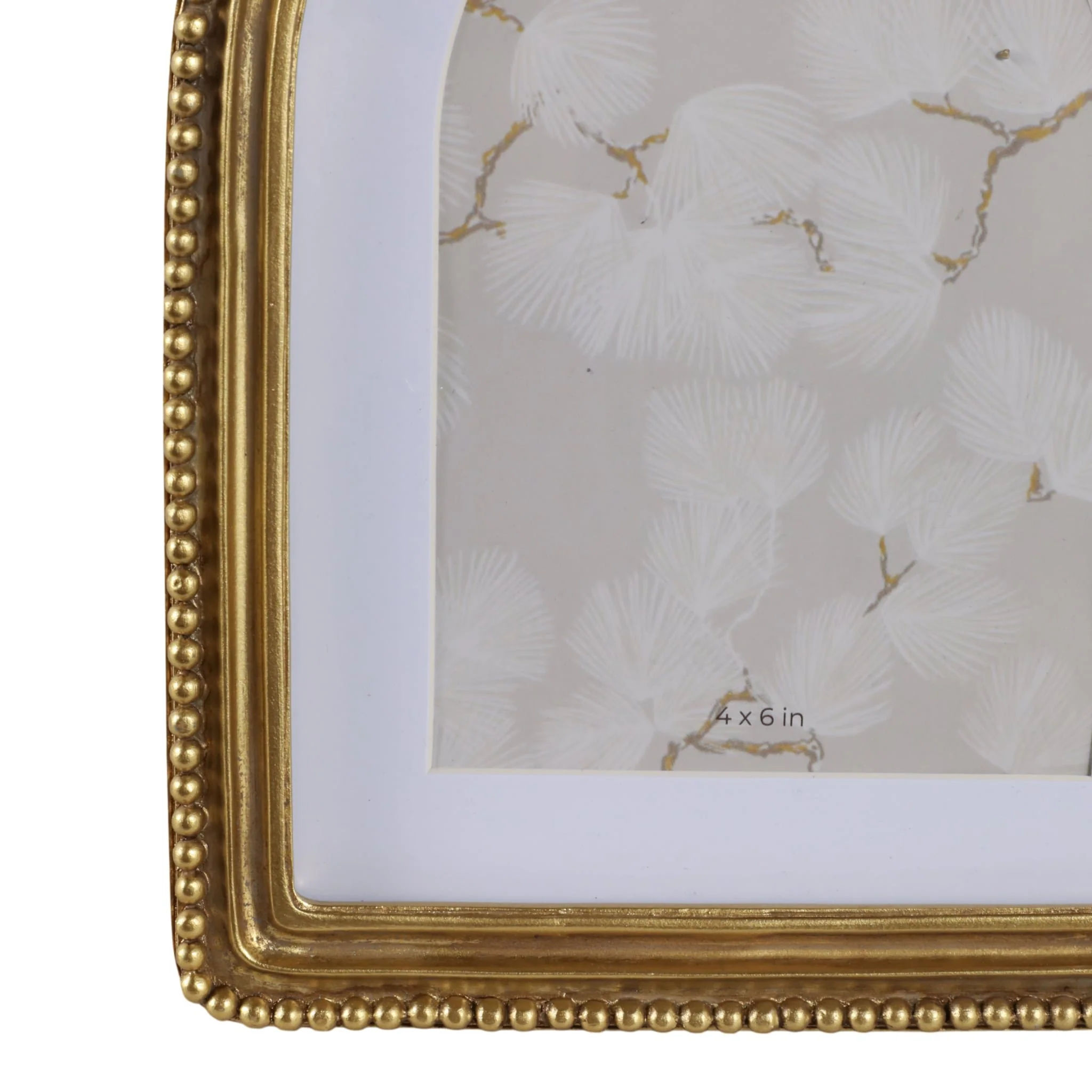 6x8 Photo Frame Matted To 4x6 Beaded Arch, Gold - Image 5