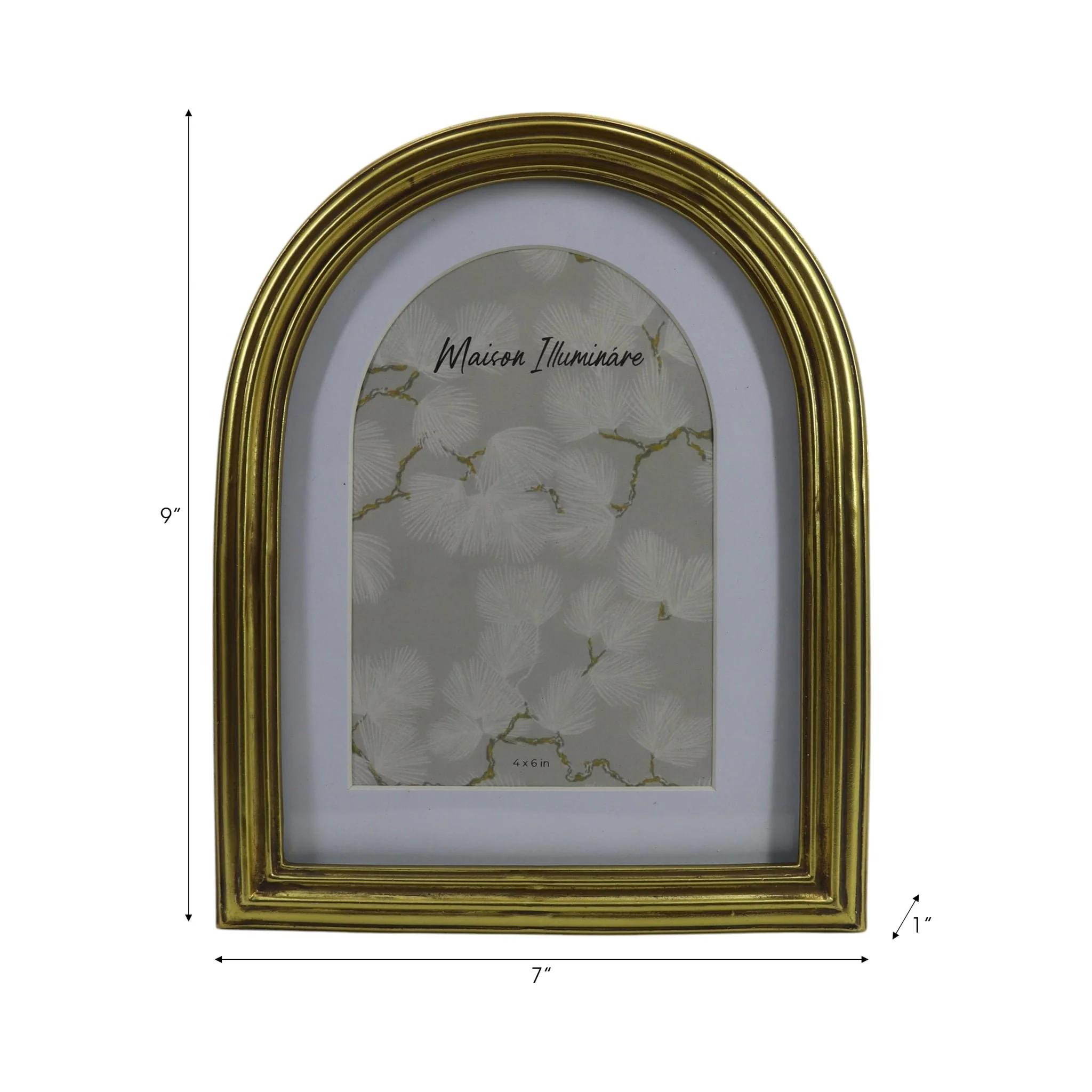 6x8 Photo Frame Matted To 4x6 Layered Arch, Gold - Image 7