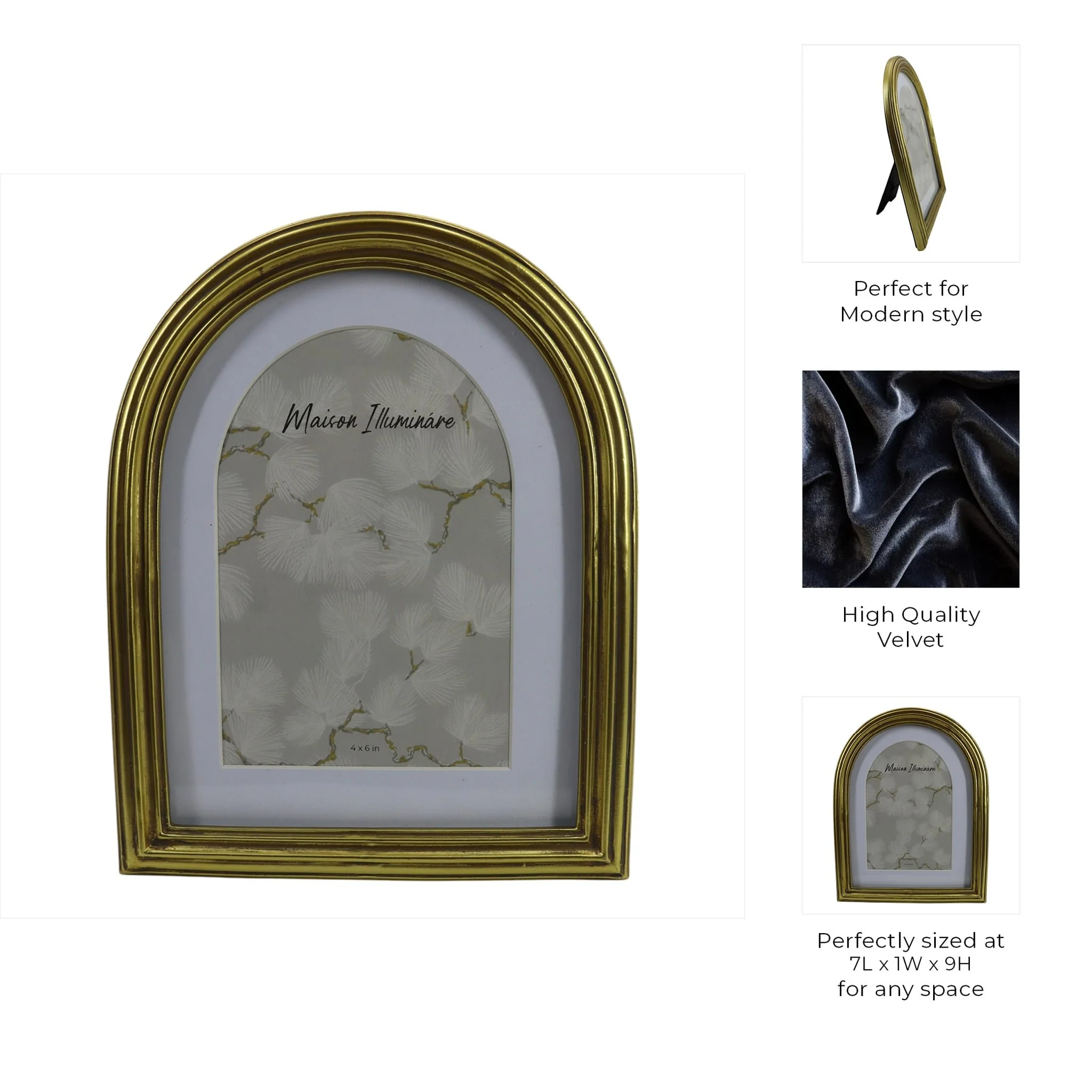 6x8 Photo Frame Matted To 4x6 Layered Arch, Gold - Image 8