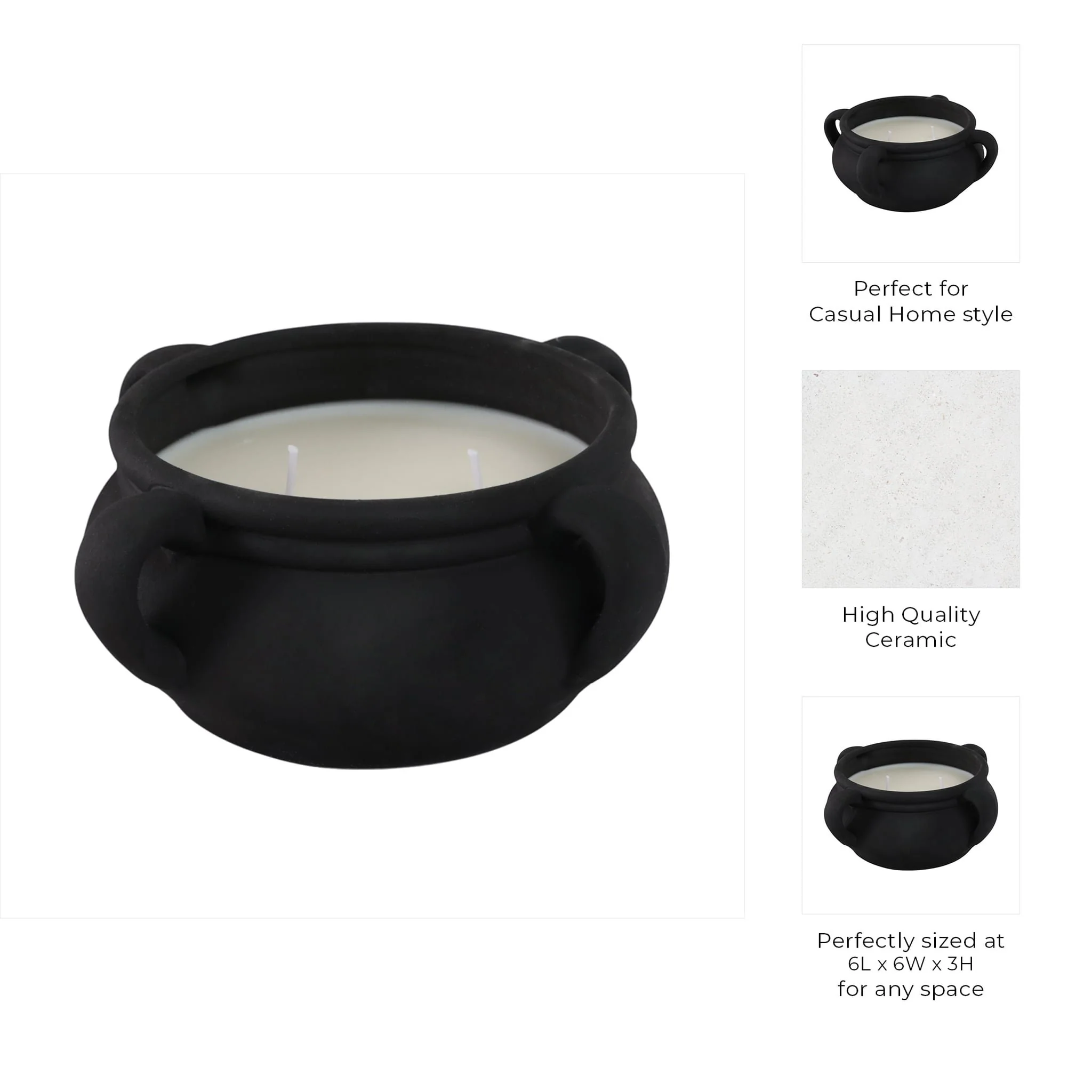 7" 12.5 Oz Black Amber & Sea Salt Bowl Candle, Blk - Image 10