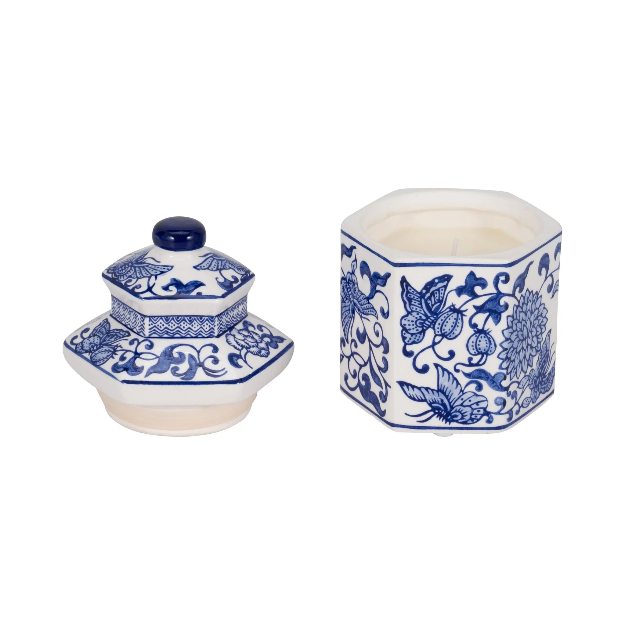 7" 6oz Sandalwood Myrrh Chinoiserie Cndle,blu/wht - Image 4