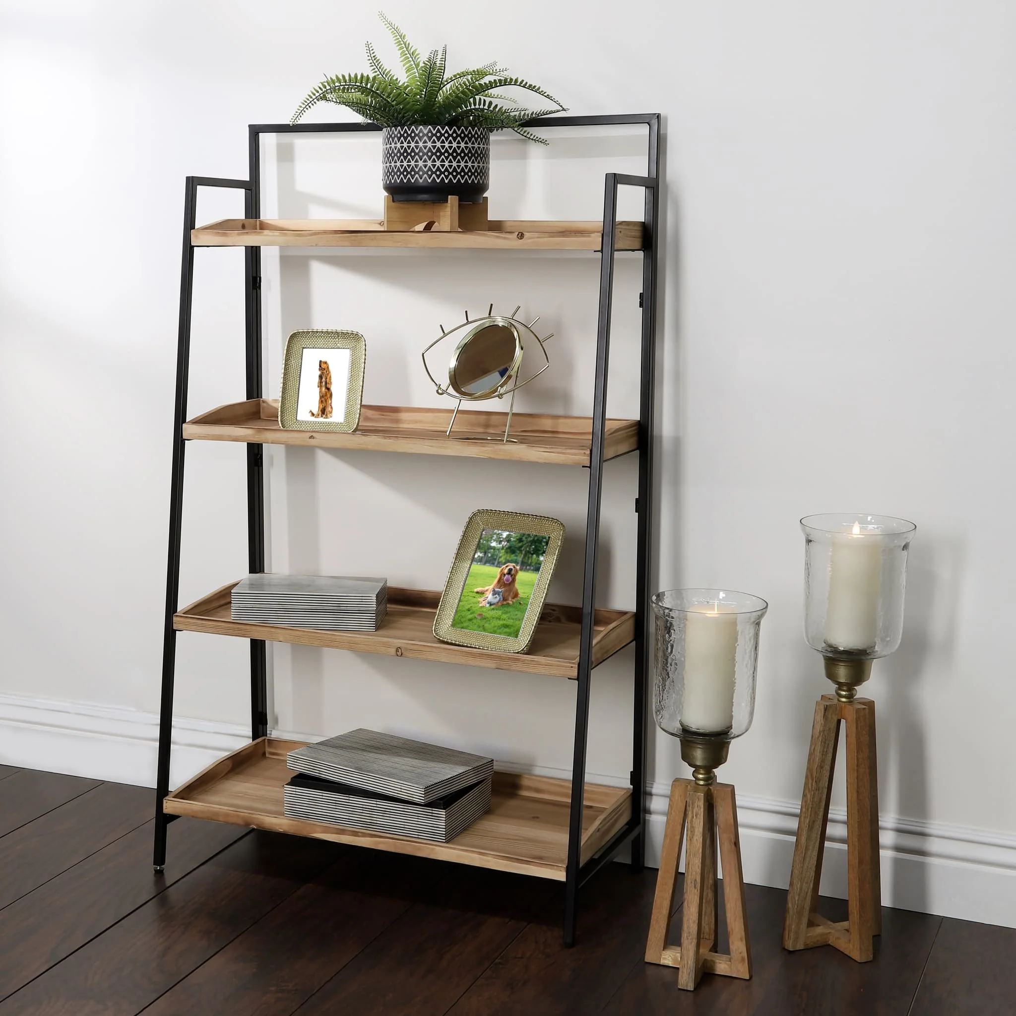 7" Abstract  Planter On Stand, Black - Image 10