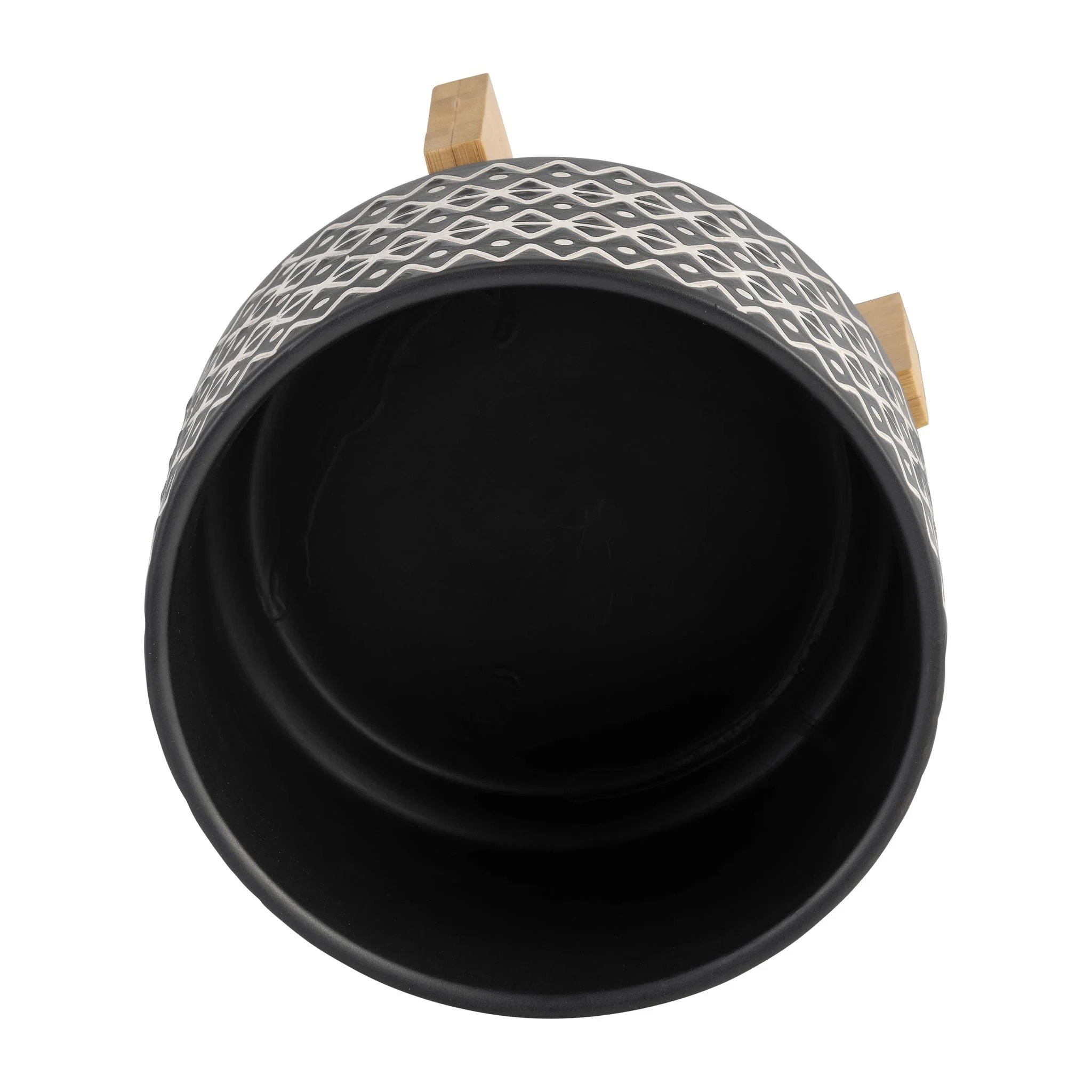 7" Abstract  Planter On Stand, Black - Image 6