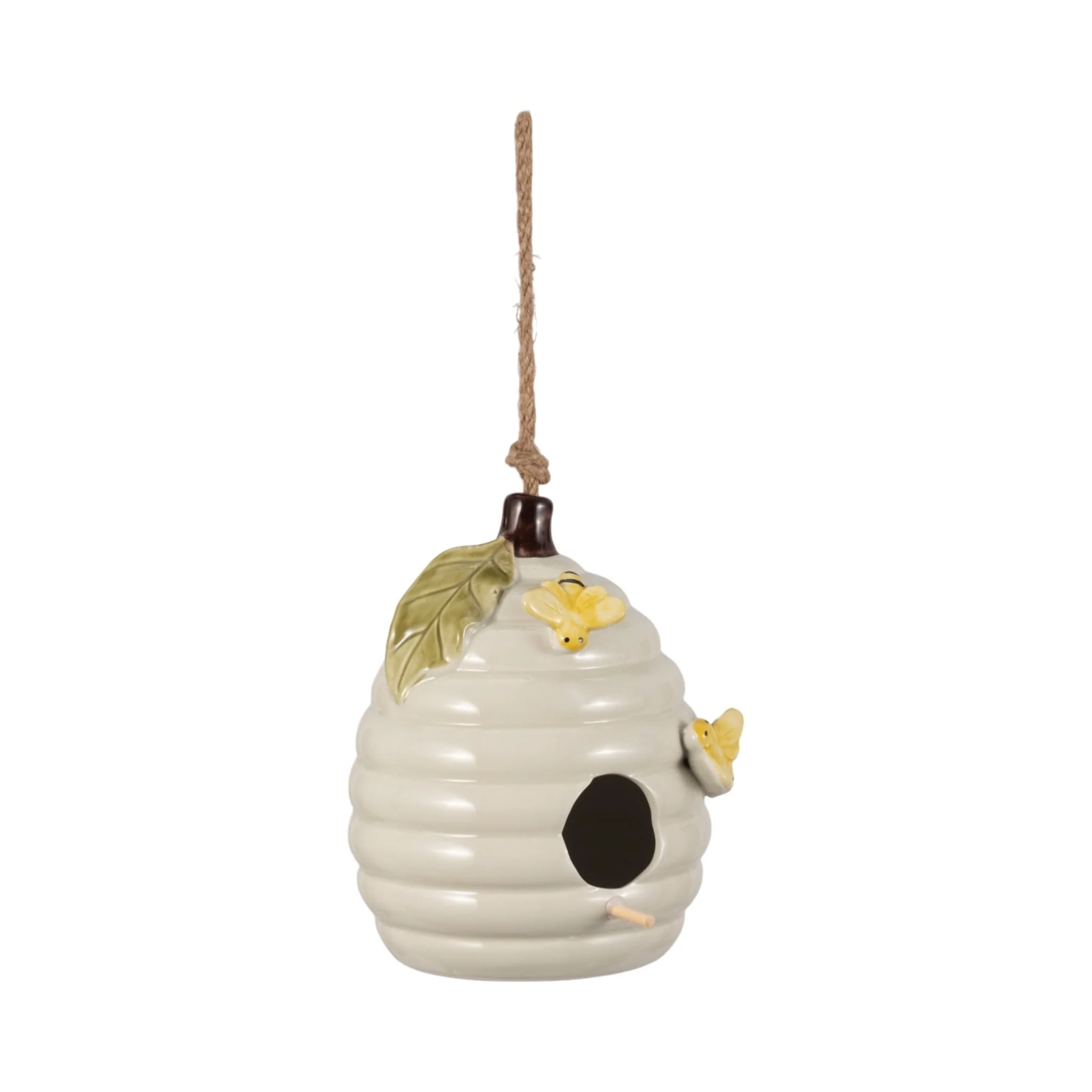7" Beehive Bird Feeder, Ivory - Image 2