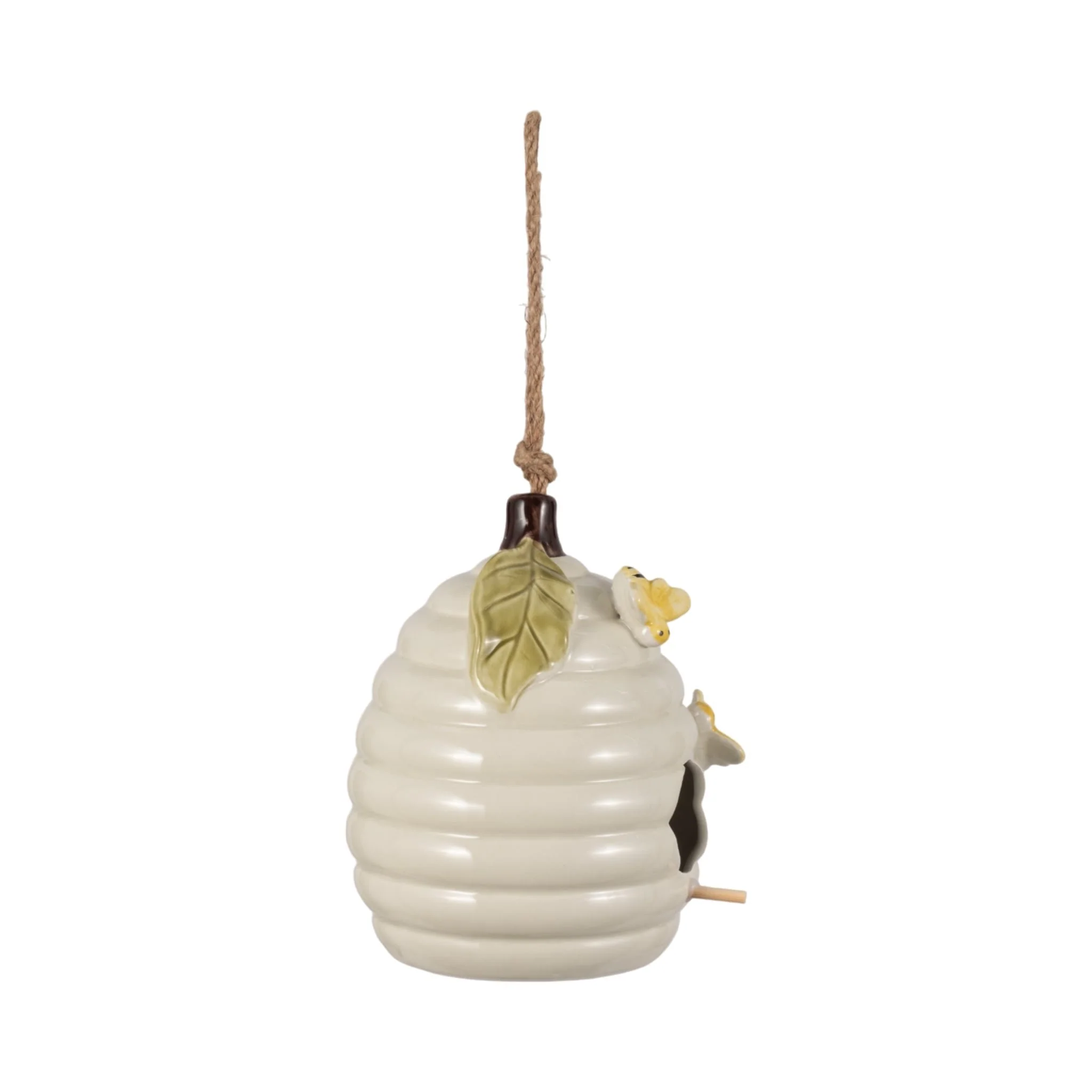 7" Beehive Bird Feeder, Ivory - Image 3