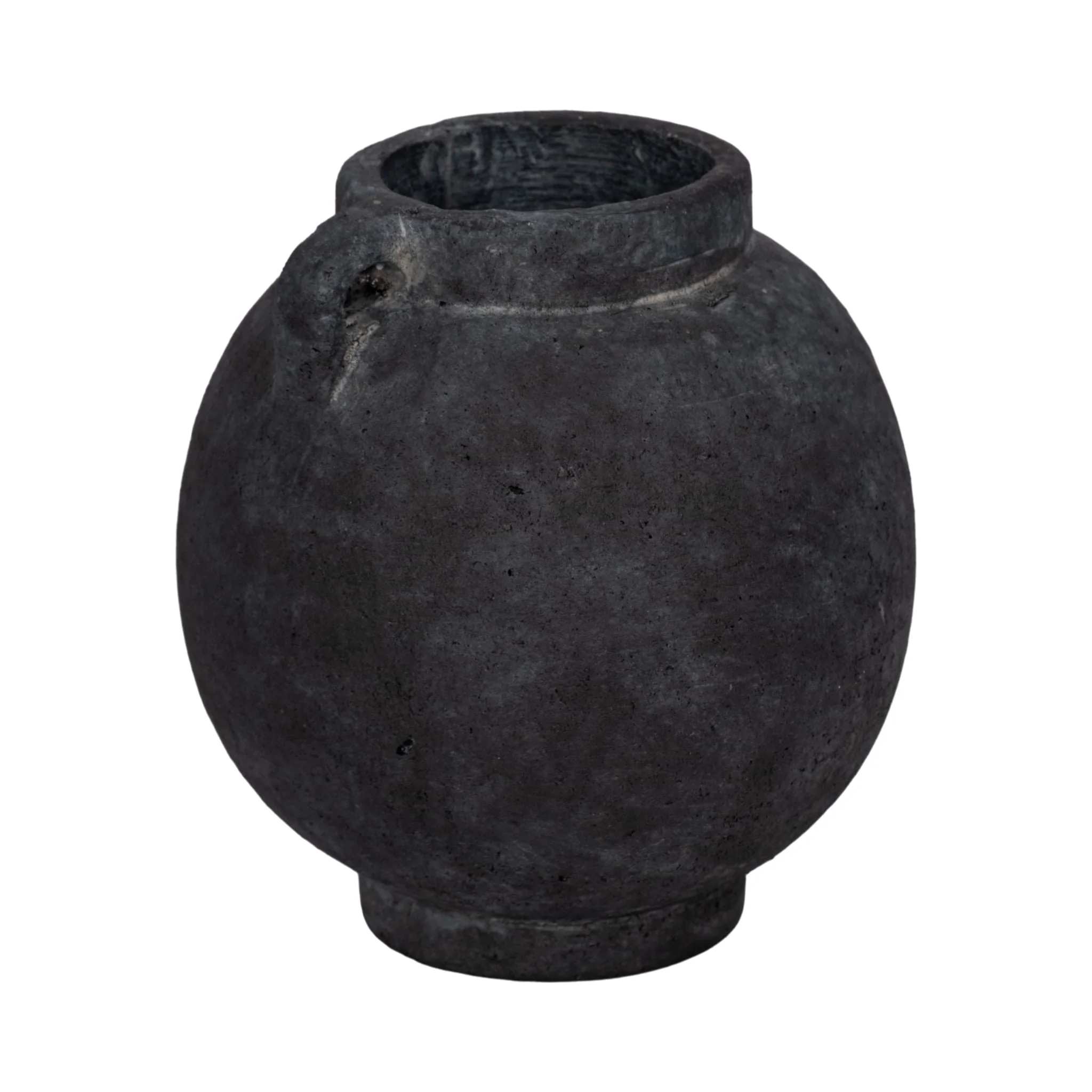 7" Bulbous Jug With Handle, Black - Image 3