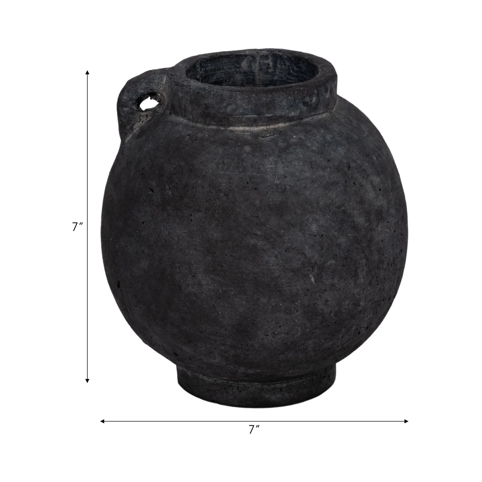 7" Bulbous Jug With Handle, Black - Image 9